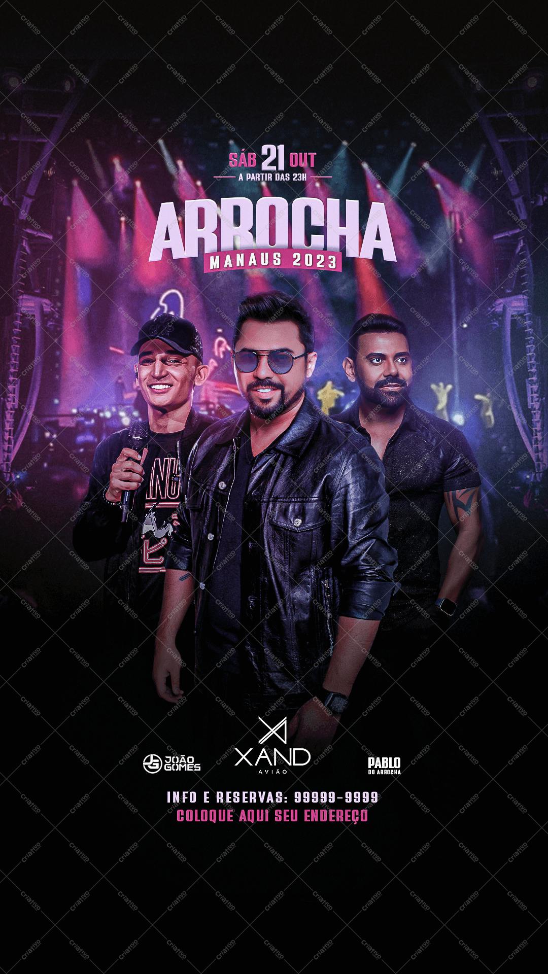 Flyer para Show Arrocha em Manaus PSD Editável