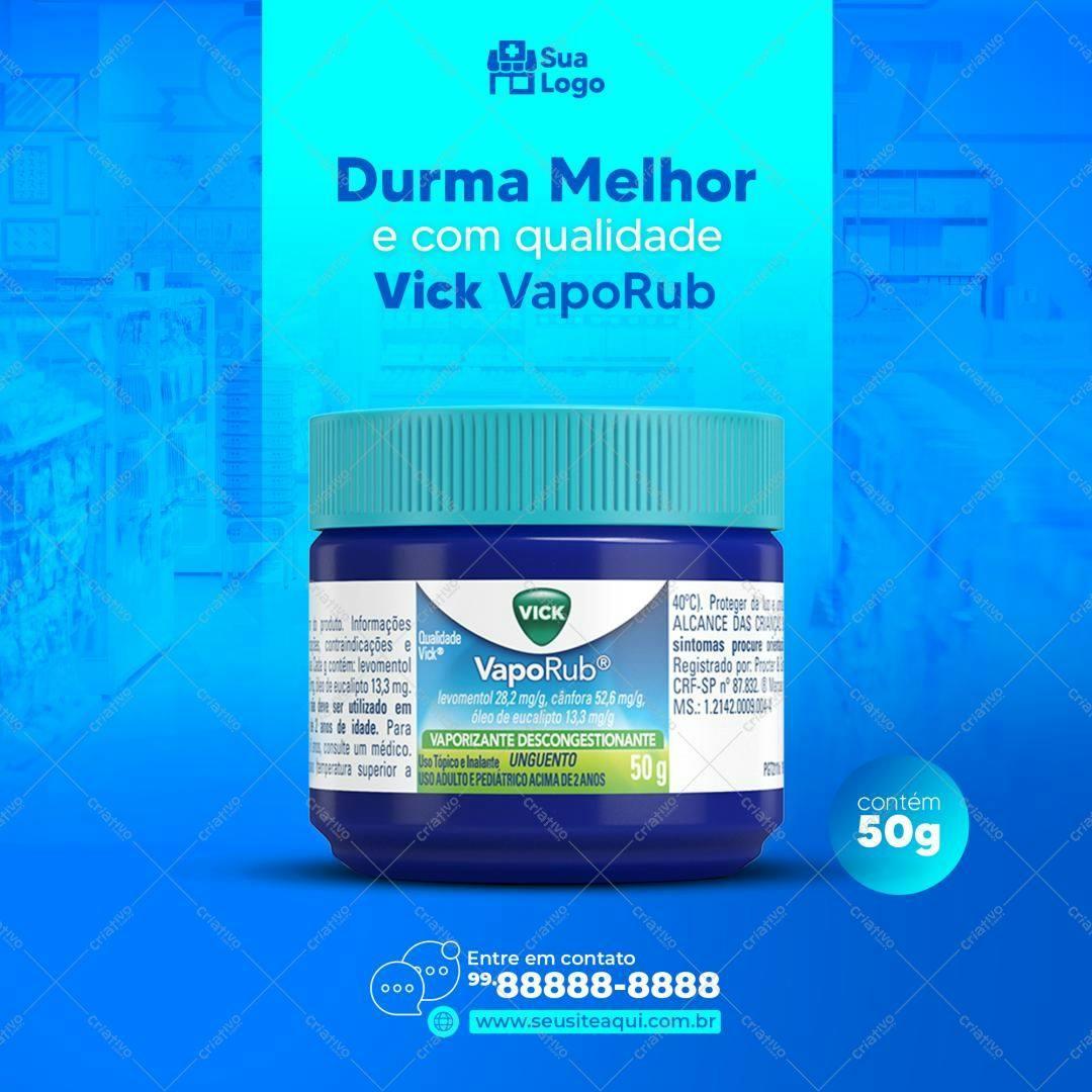 Mockup Embalagem de Remédio Vick VapoRub PSD Editável