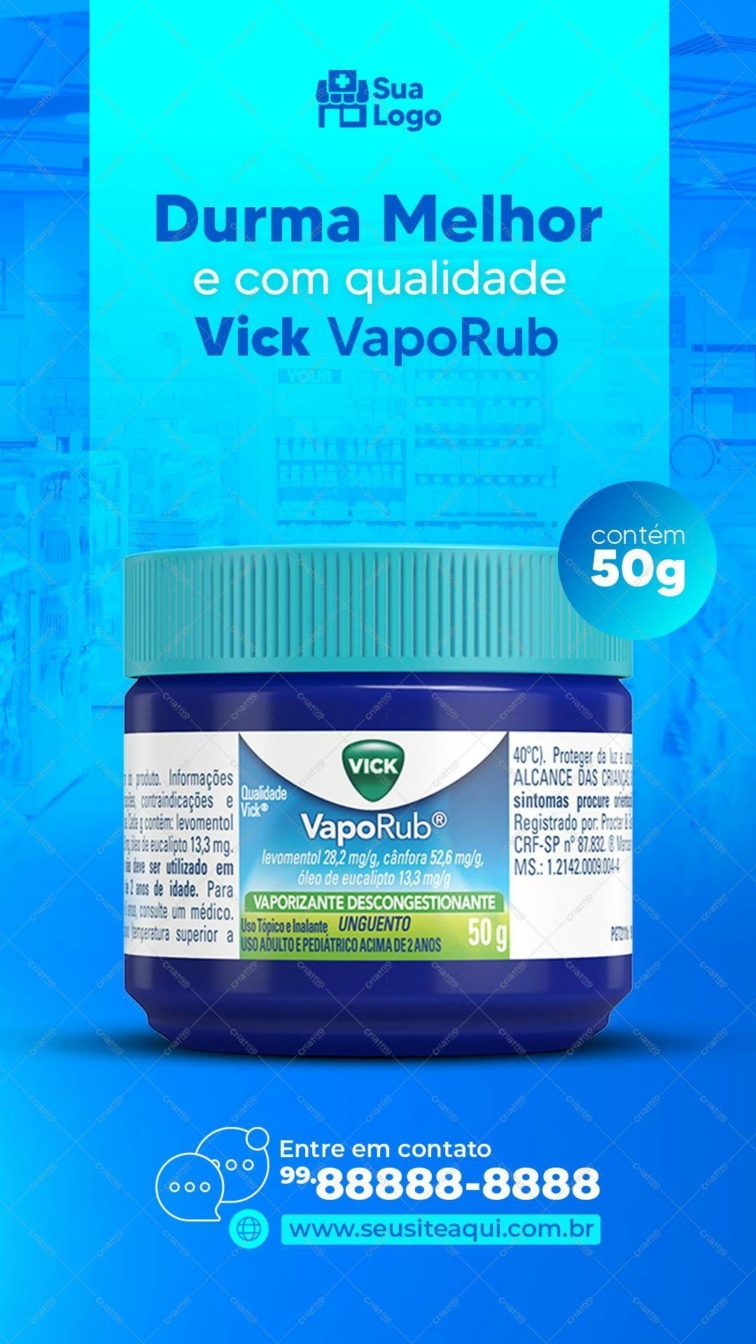 Modelo de Embalagem para Remédio Vick VapoRub PSD Editável