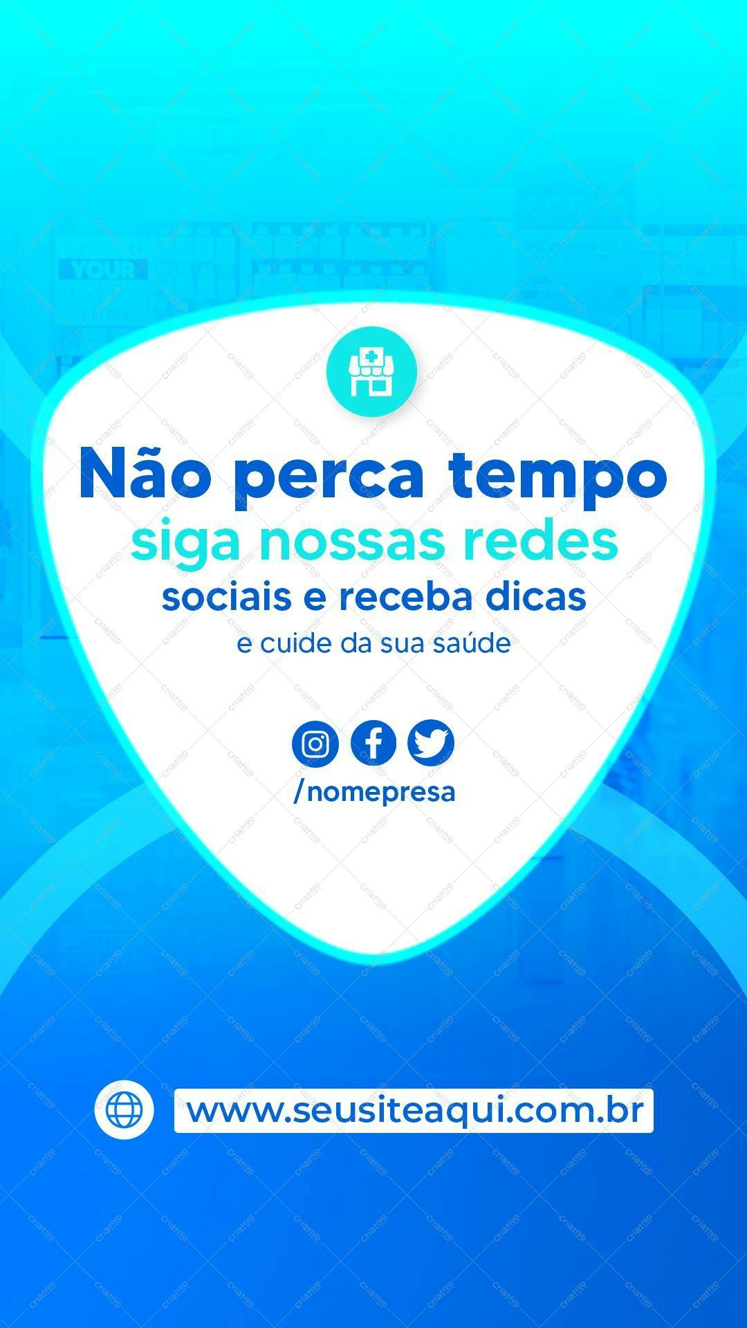 Modelo de Mídia Social para Farmácia PSD Editável