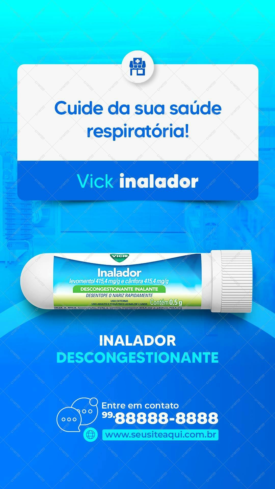 Modelo de Embalagem para Medicamento Inalador PSD Editável