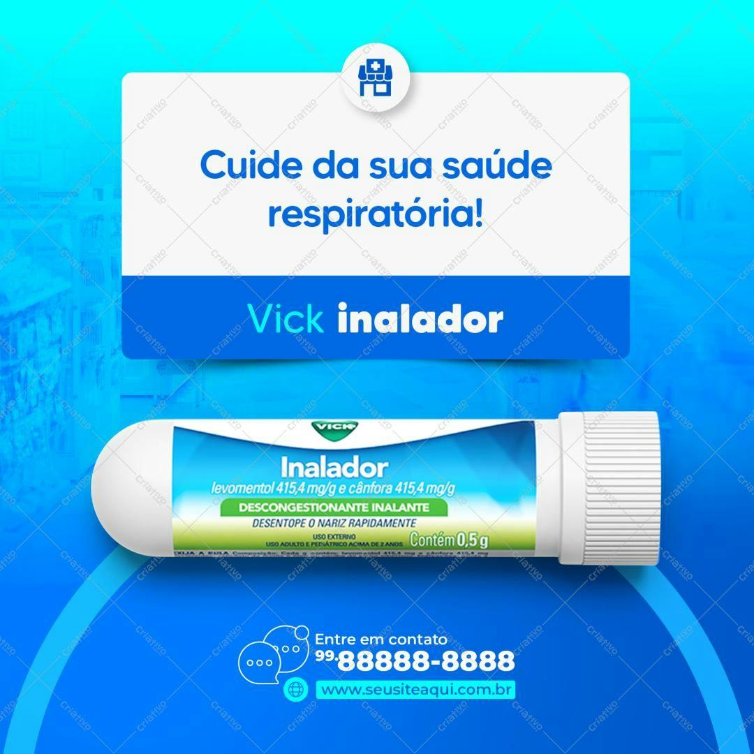 Modelo de Embalagem para Inalador Vick PSD Editável