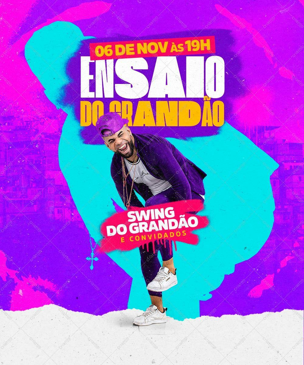 Flyer para Ensaio do Grandão PSD Editável