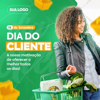 Dia do cliente 15 de setembro feed supermercado