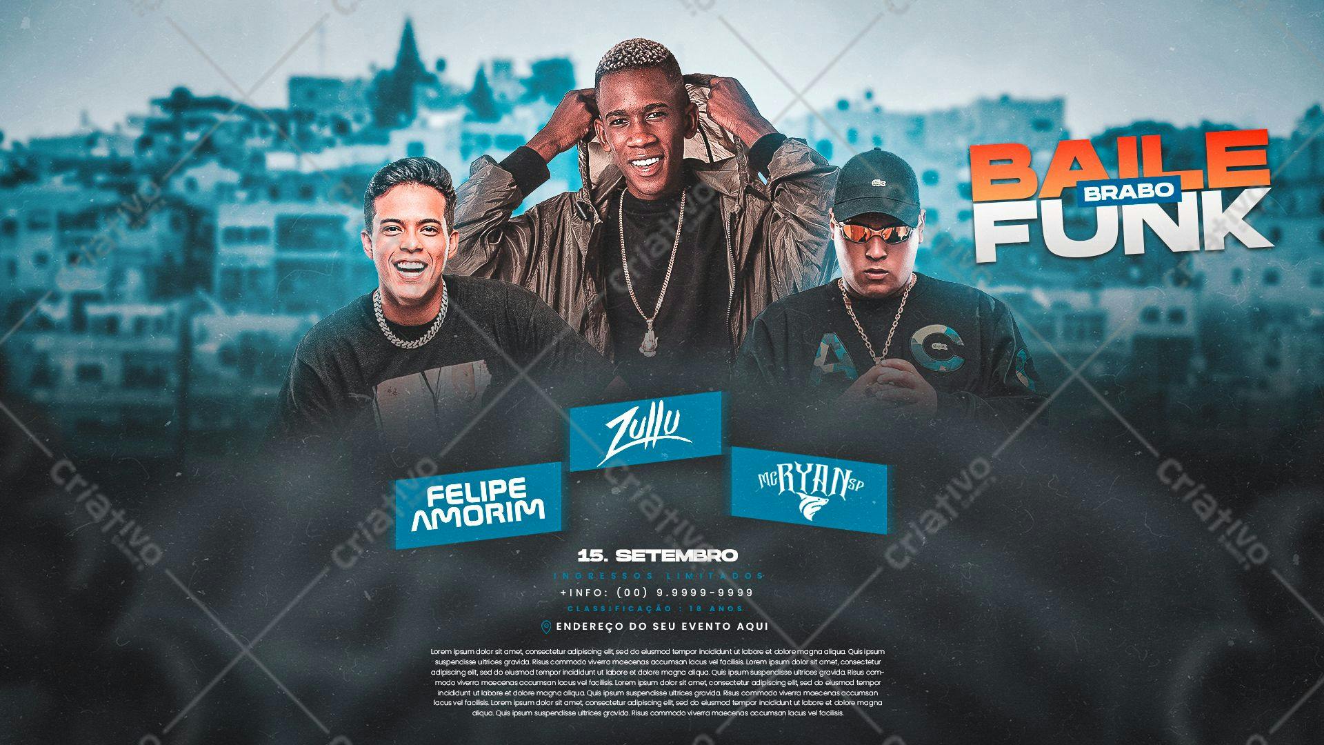 Flyer para Baile Funk PSD Editável