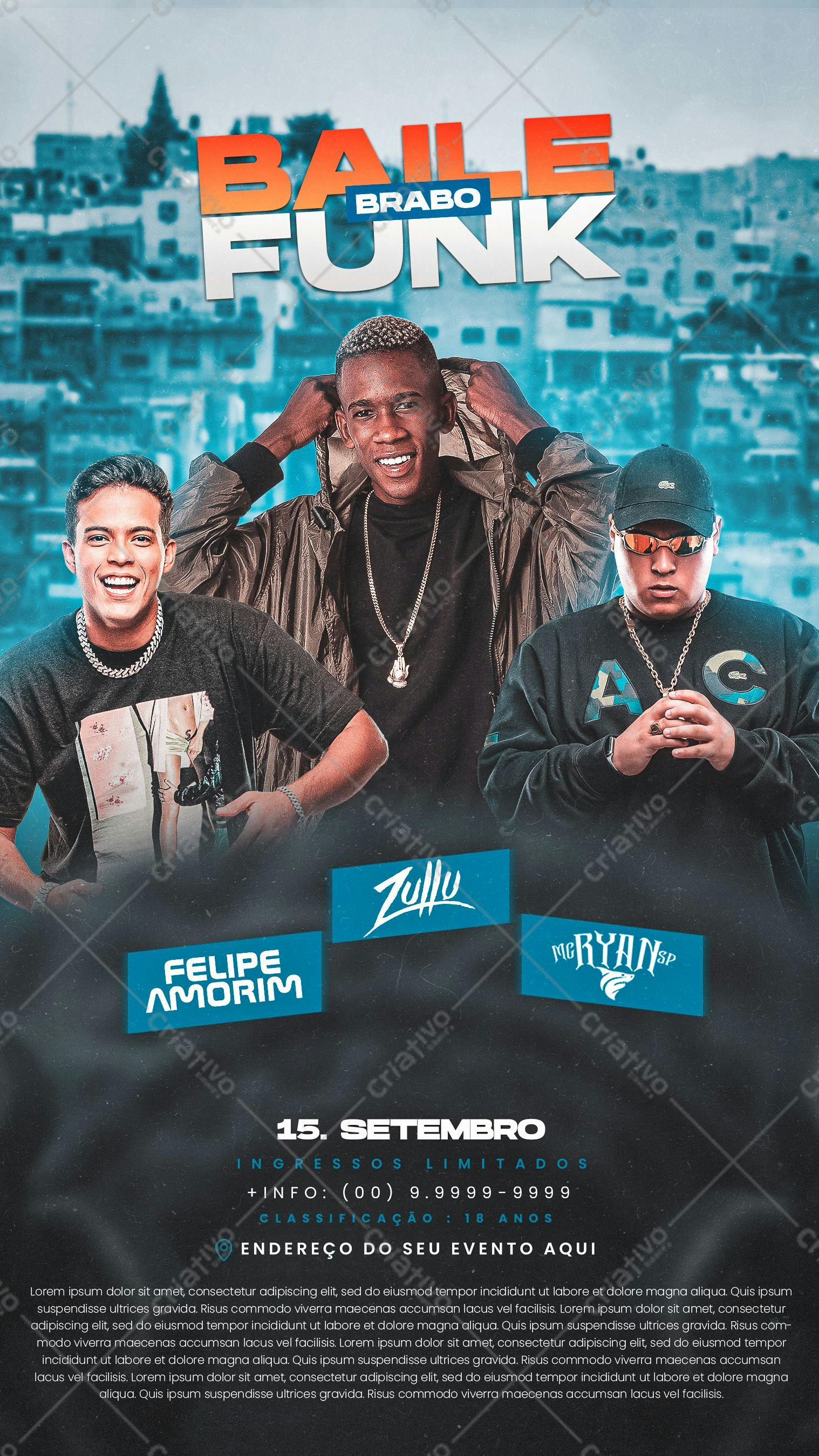 Flyer para Festa Funk PSD Editável