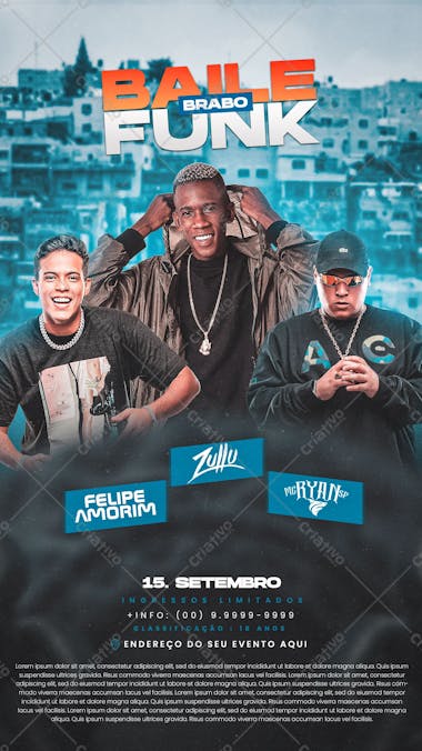 Flyer baile funk brabo story