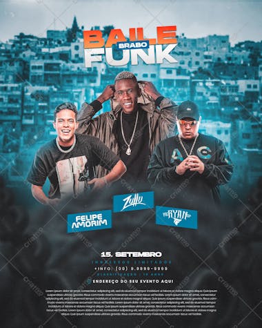 Flyer baile funk brabo feed