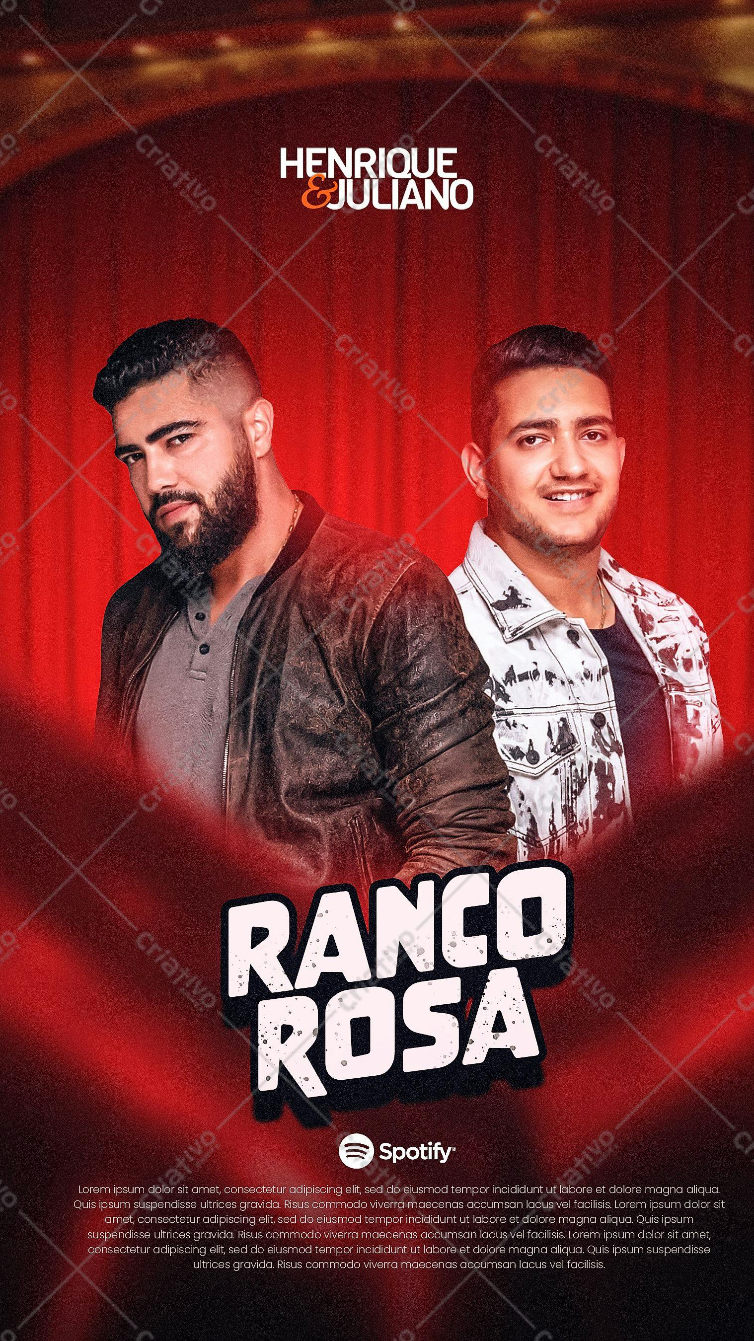 Poster para Show Musical Henrique e Juliano PSD Editável
