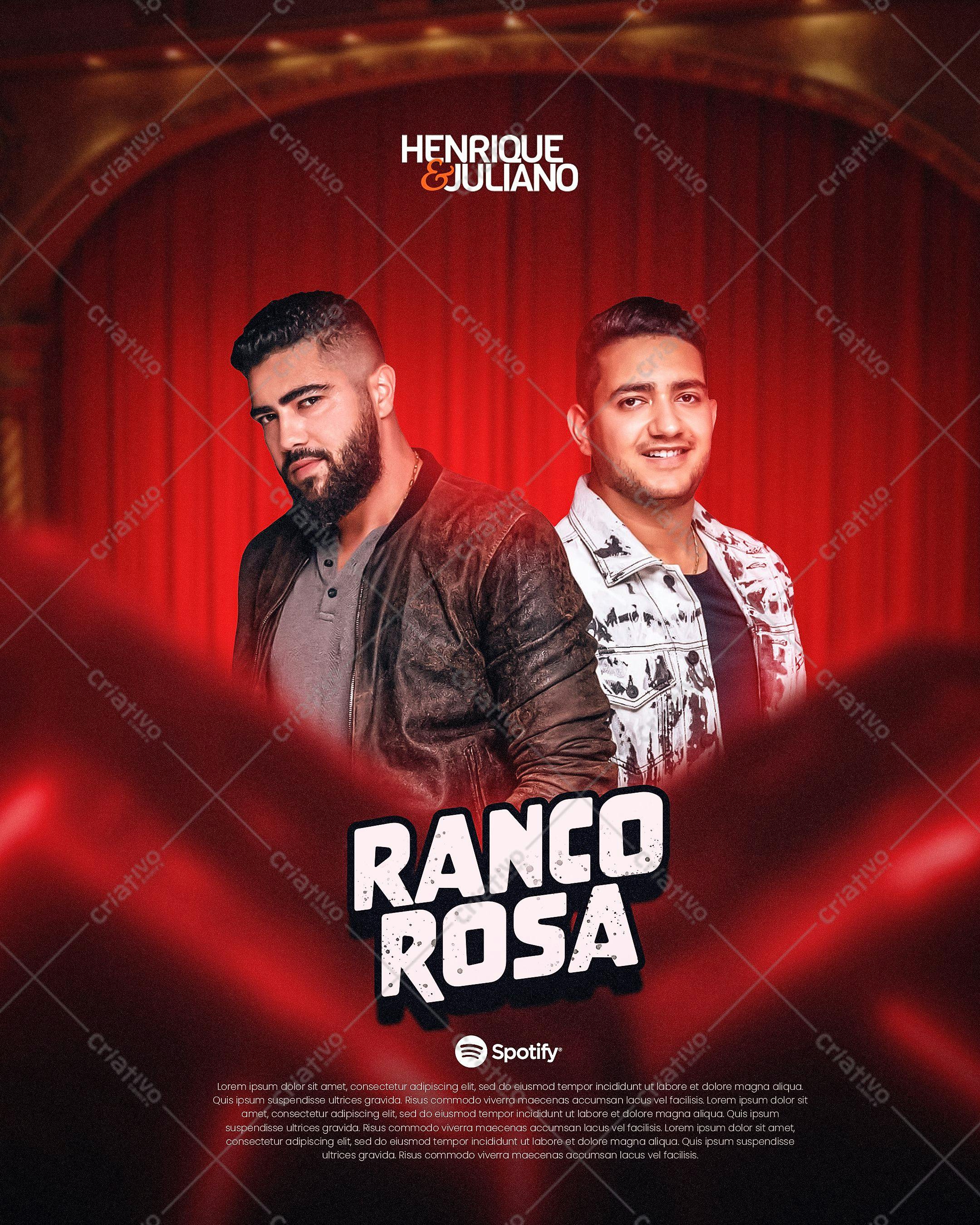 Poster para Show Musical Henrique e Juliano PSD Editável