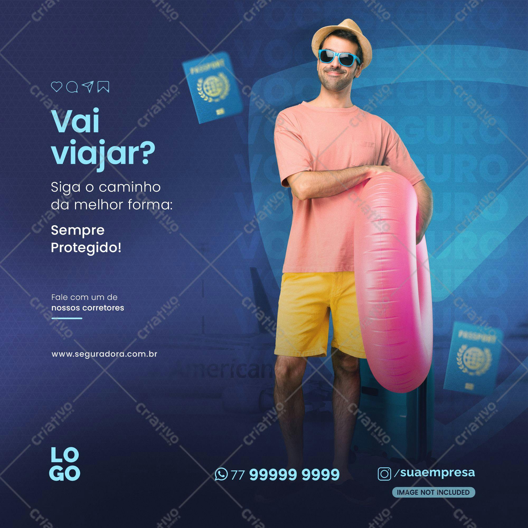 Post para Redes Sociais de Viagem PSD Editável