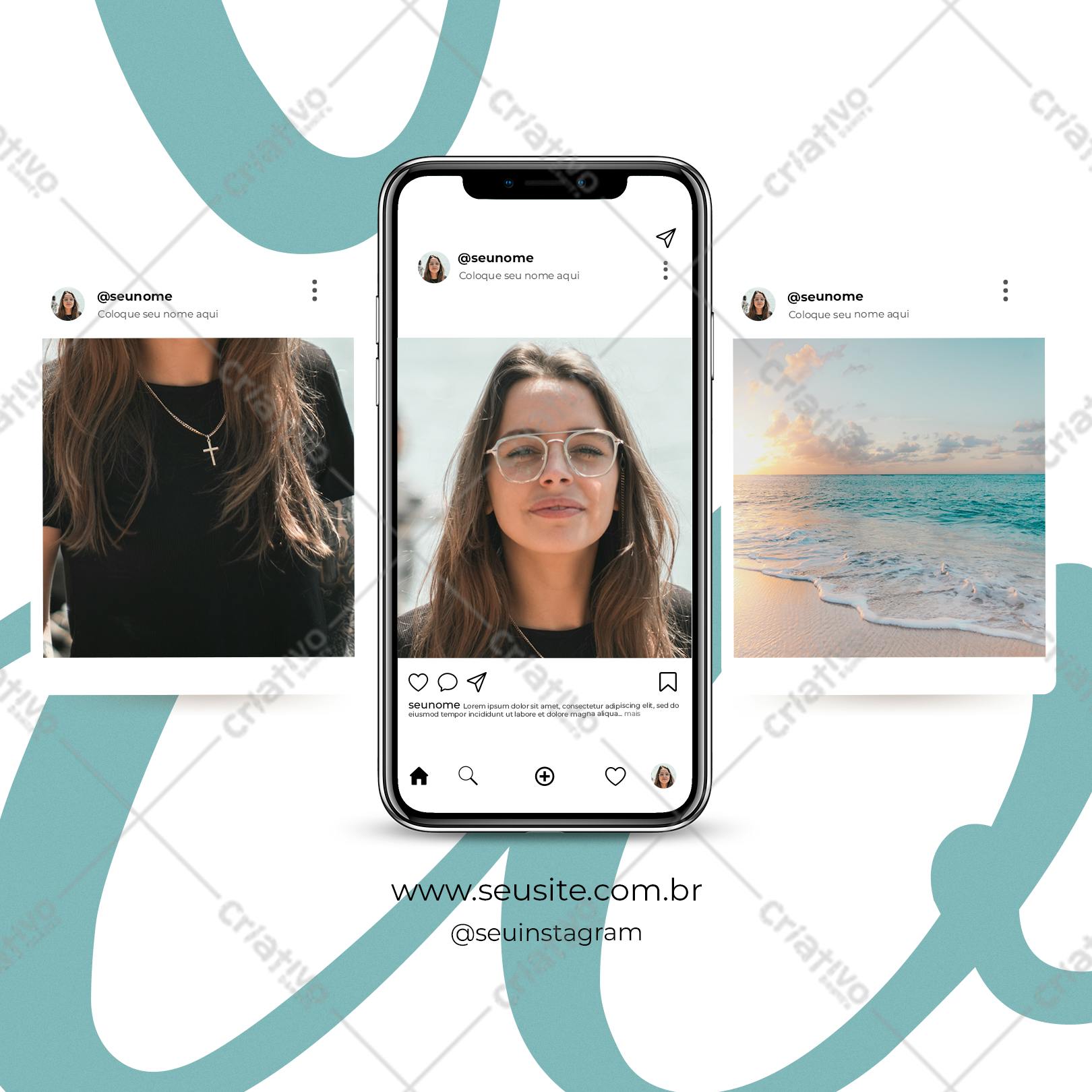 Mockup de Apresentação de Instagram Moderno