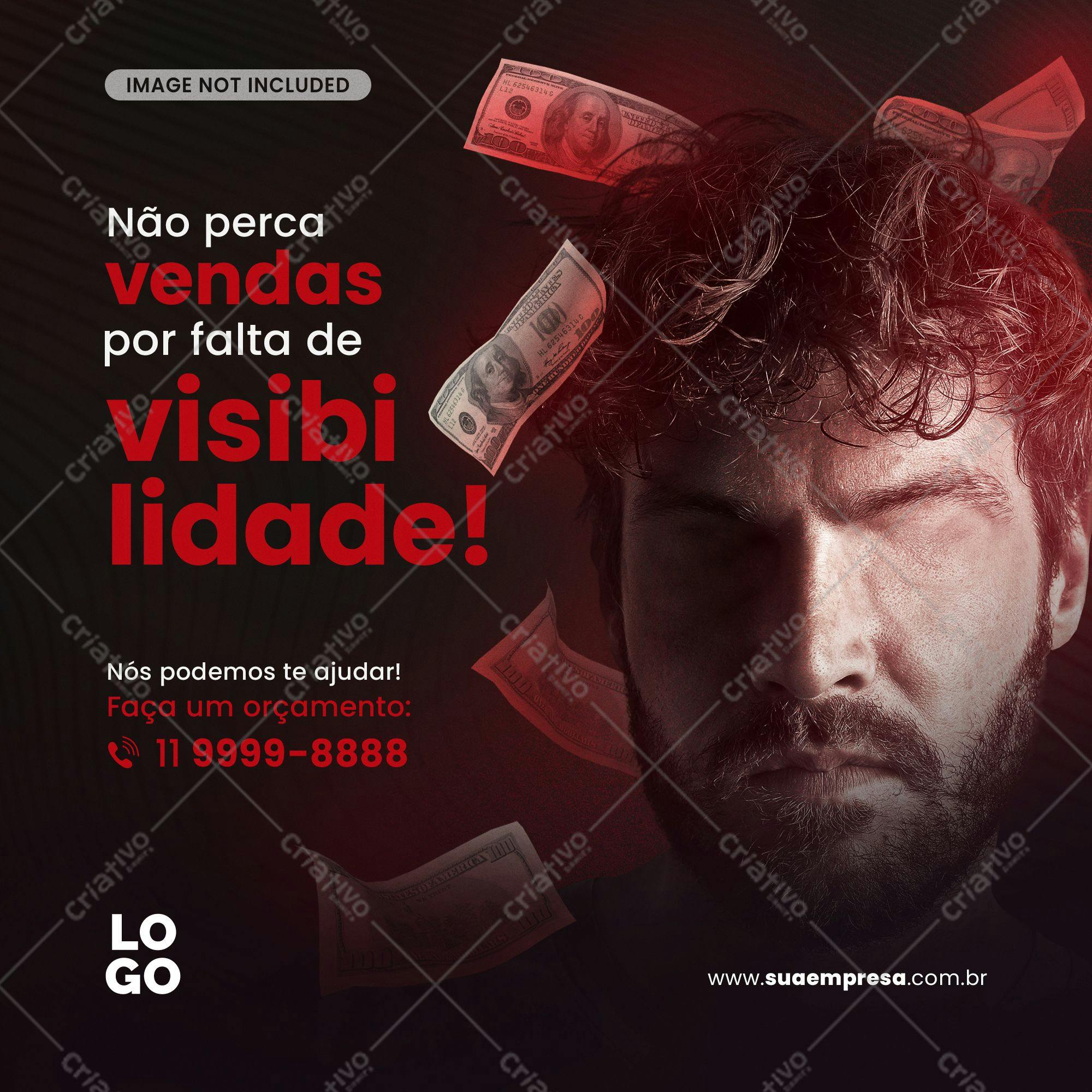Post para Redes Sociais sobre Visibilidade PSD Editável
