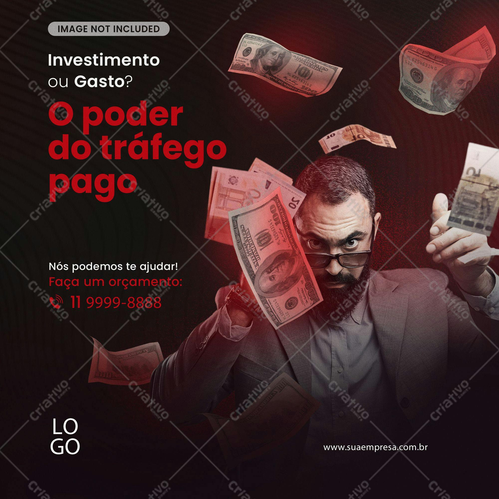 Post para Redes Sociais sobre Investimento PSD Editável
