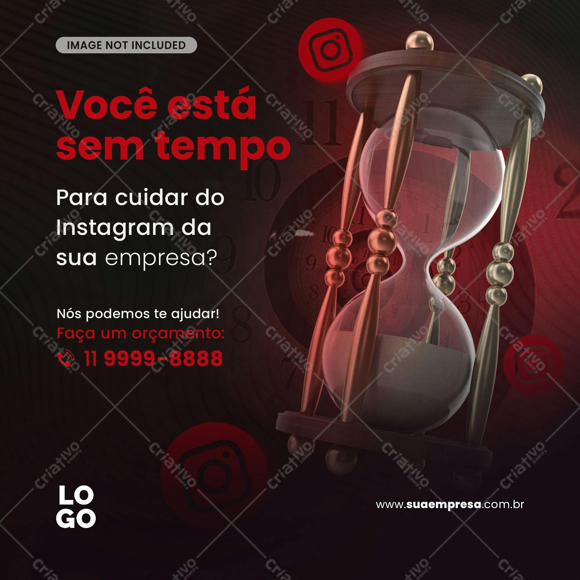 Template Instagram para Gerenciamento de Tempo PSD Editável