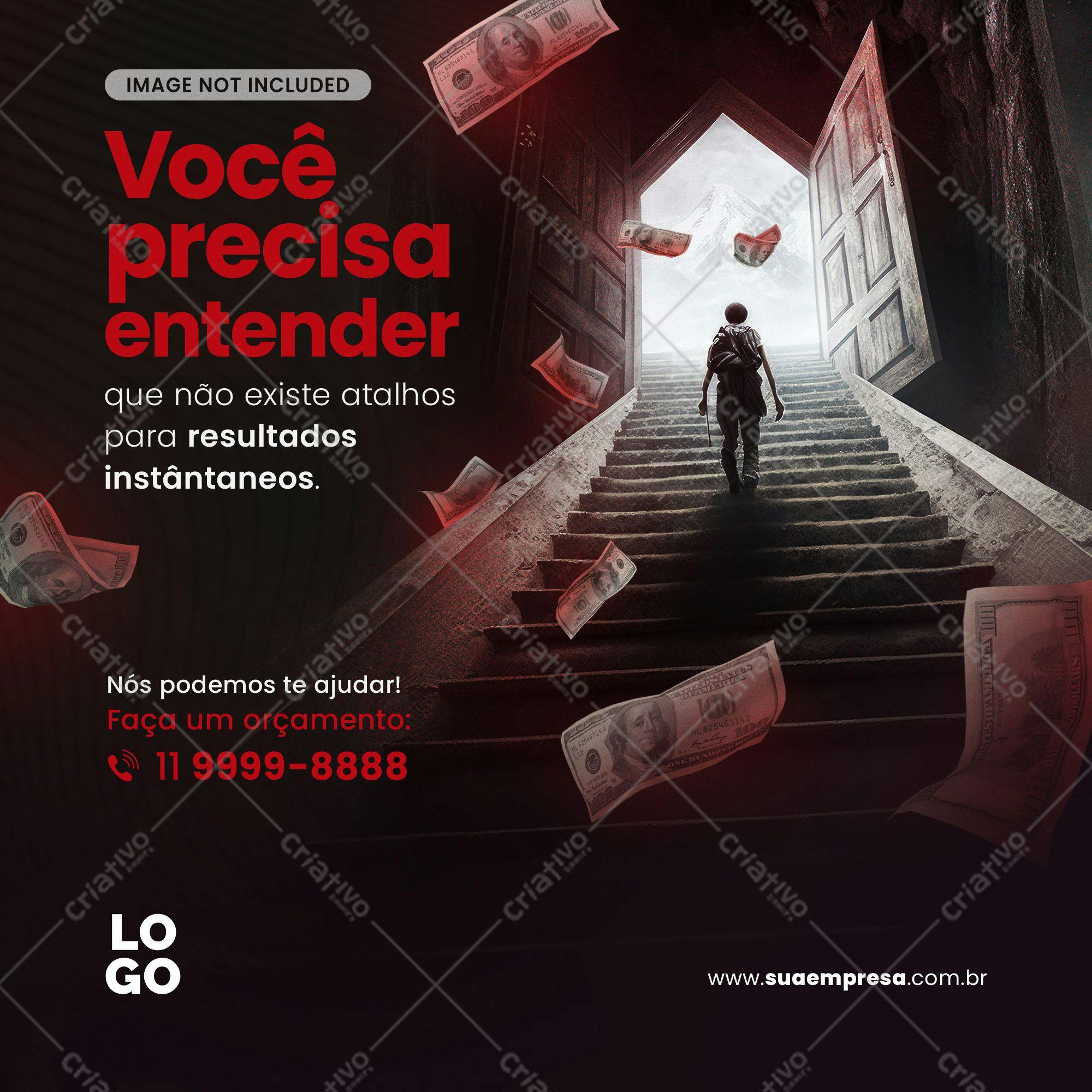 Post para Redes Sociais Sucesso Financeiro PSD Editável