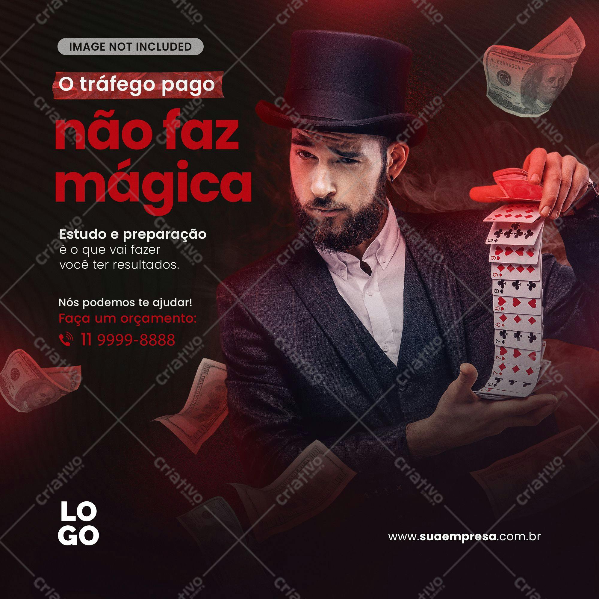 Template de Mídia Social para Mágicos PSD Editável