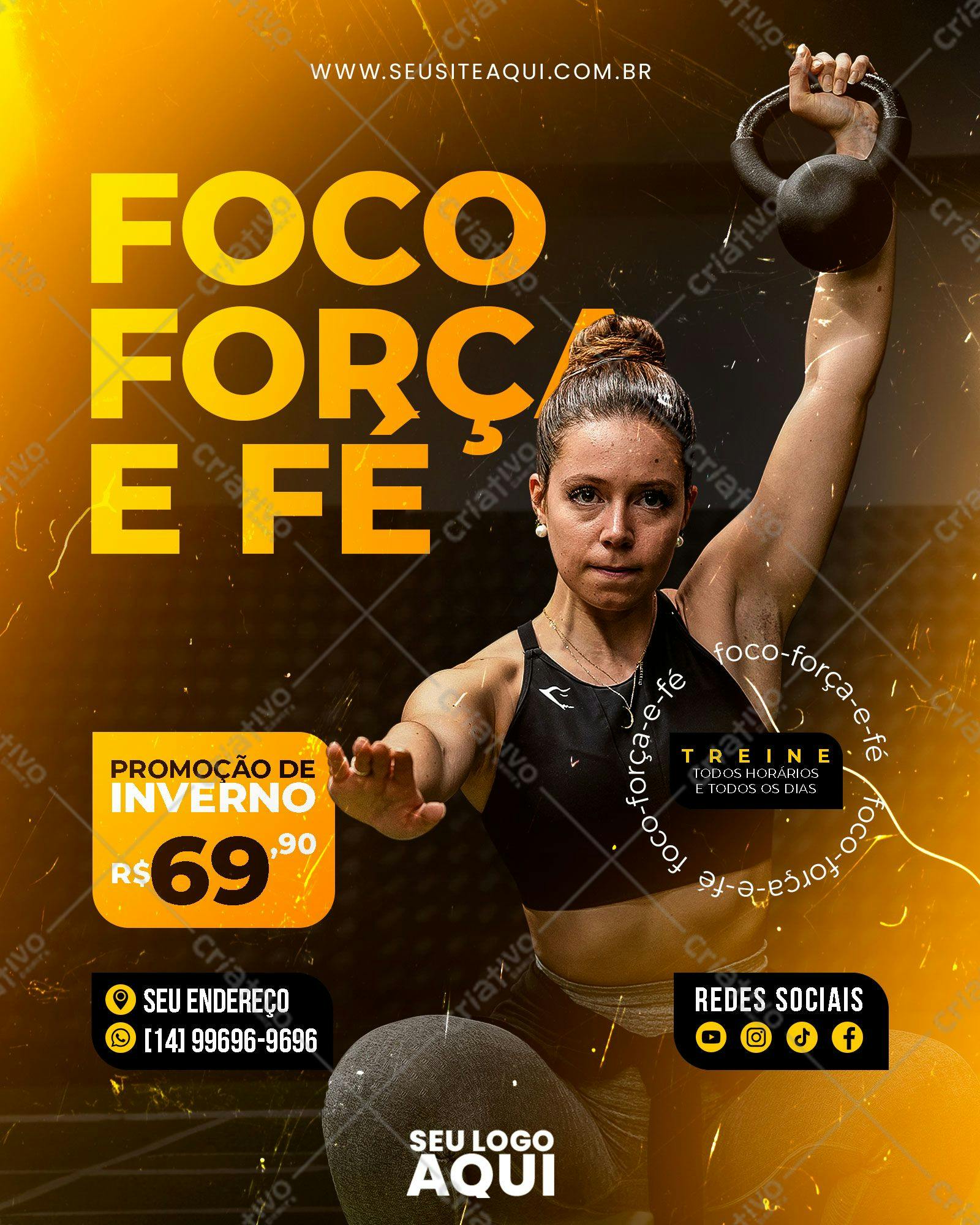 Flyer para Academia Promoção Inverno PSD Editável