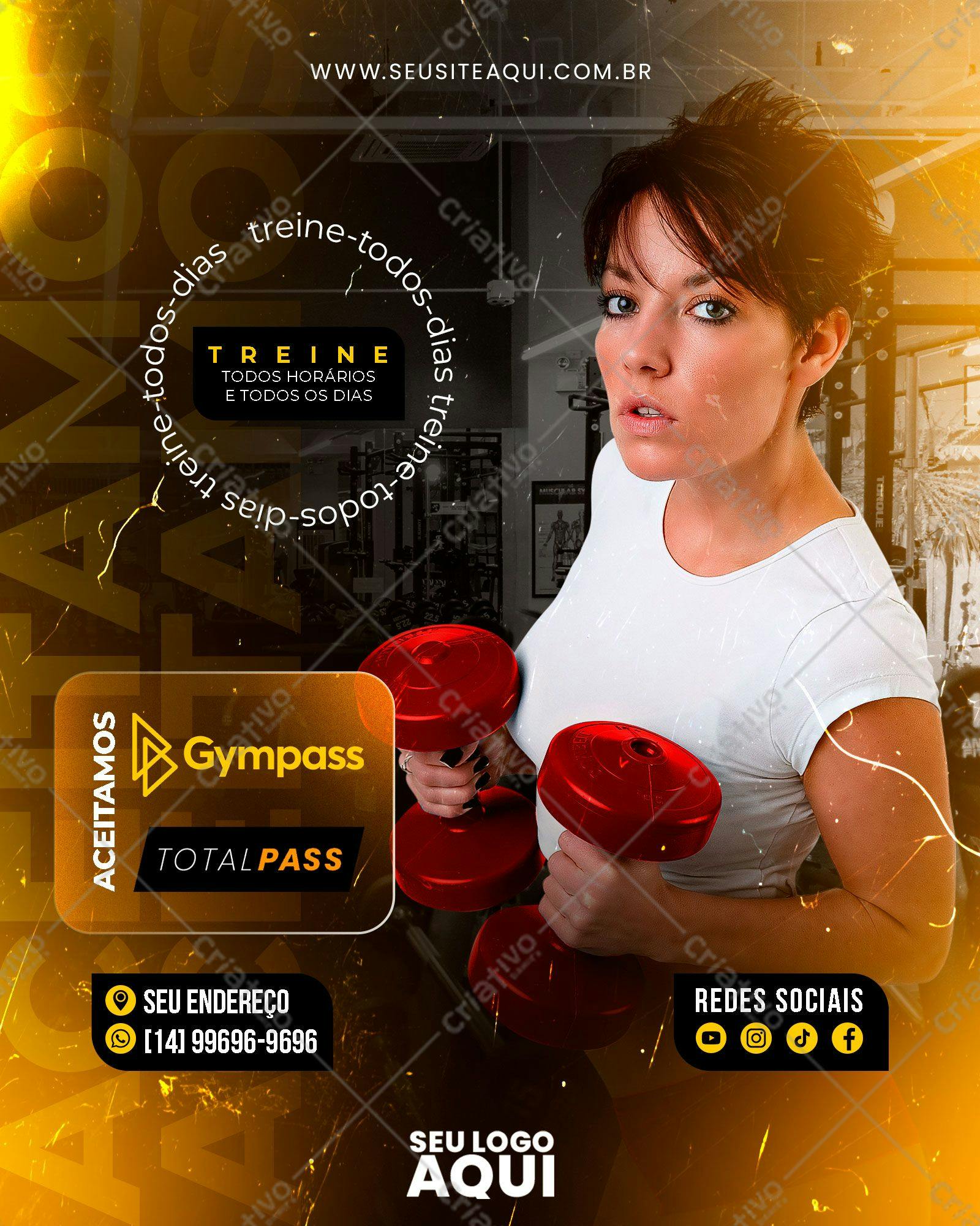 Flyer Academia Treino Diário PSD Editável