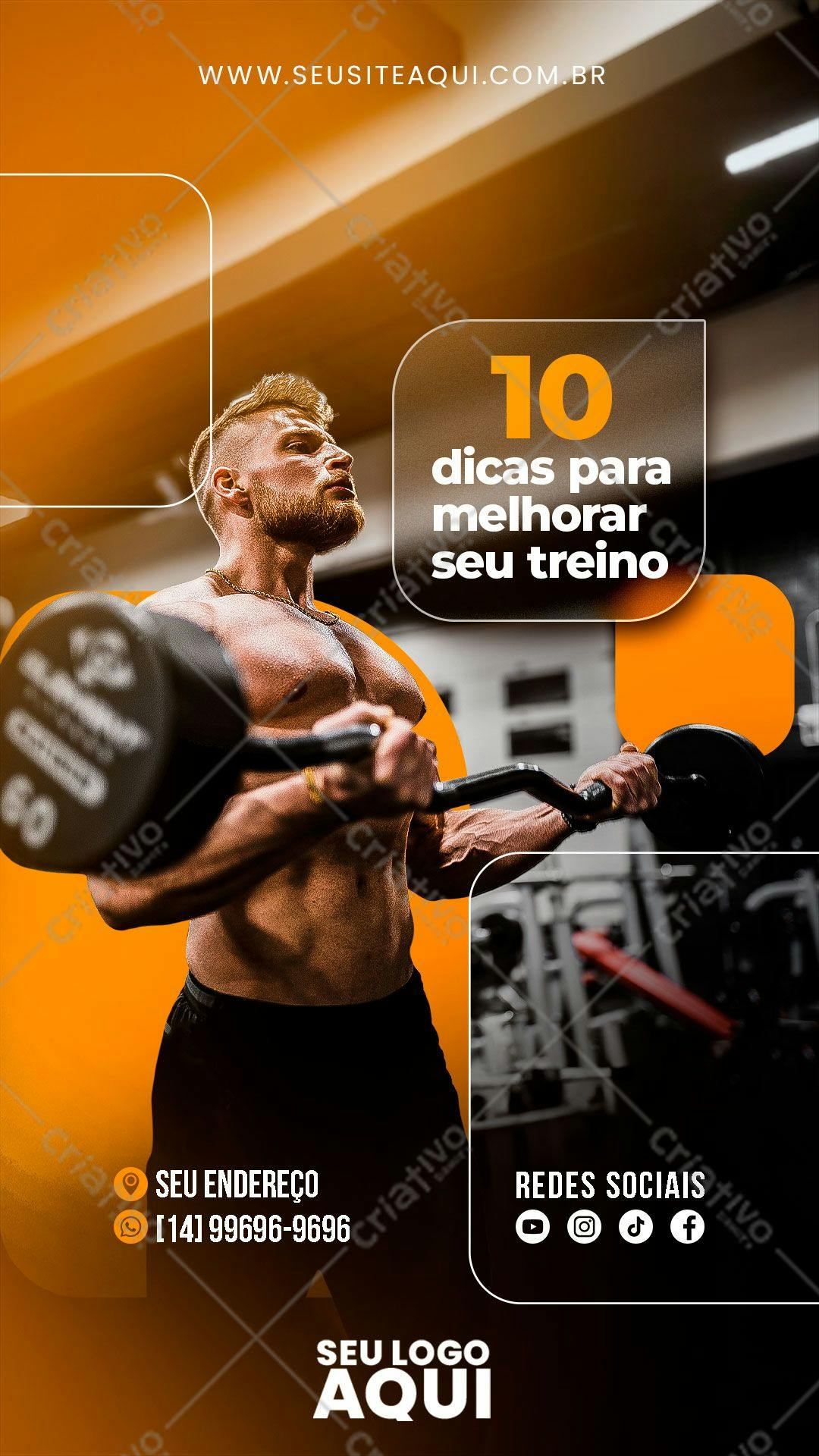 Post para Redes Sociais Treino Fitness PSD Editável