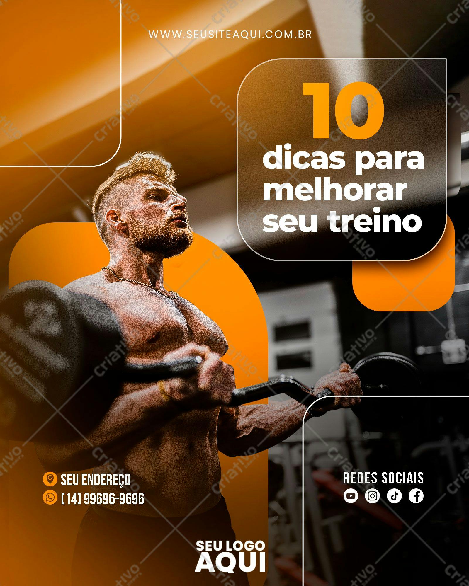 Post para Redes Sociais Treino Fitness PSD Editável