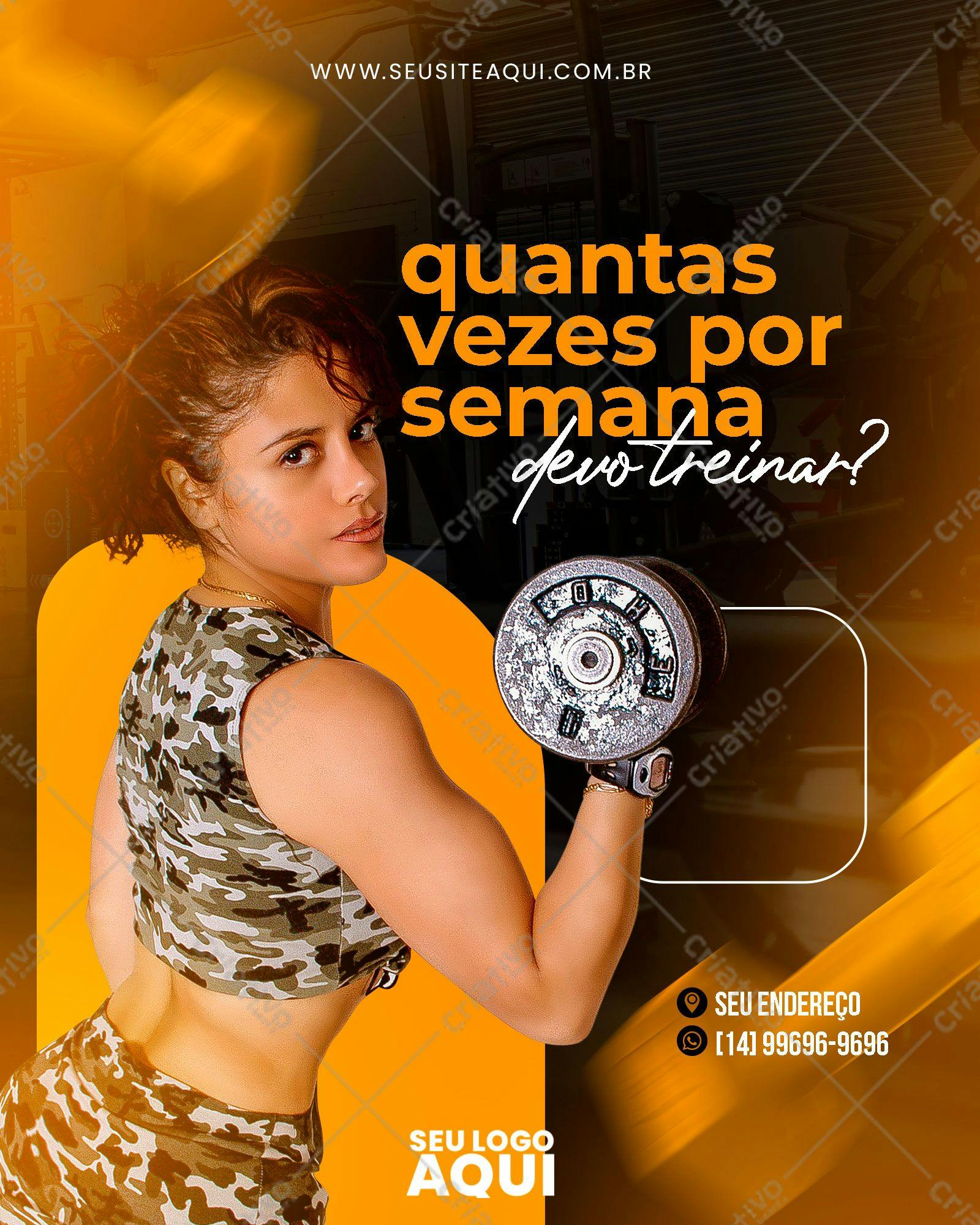 Post para Academia Treino Feminino PSD Editável