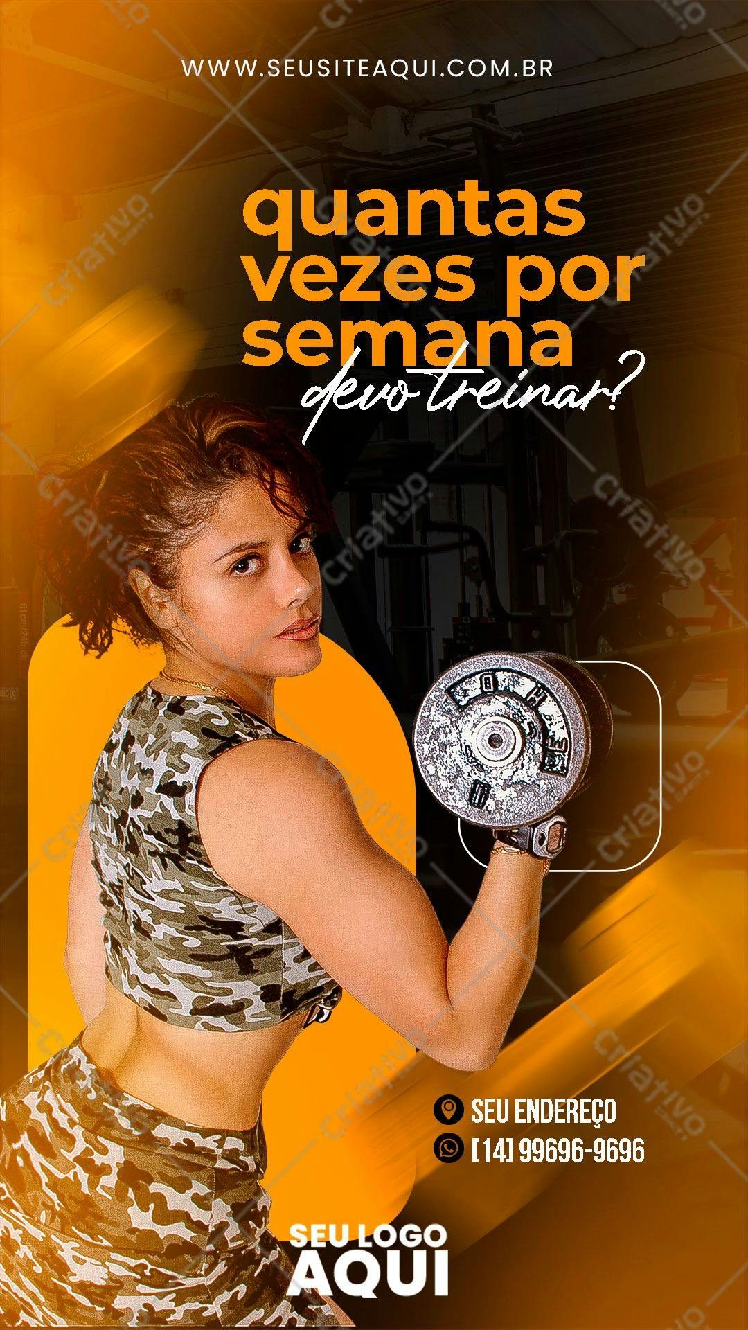 Post para Instagram Treino Fitness PSD Editável