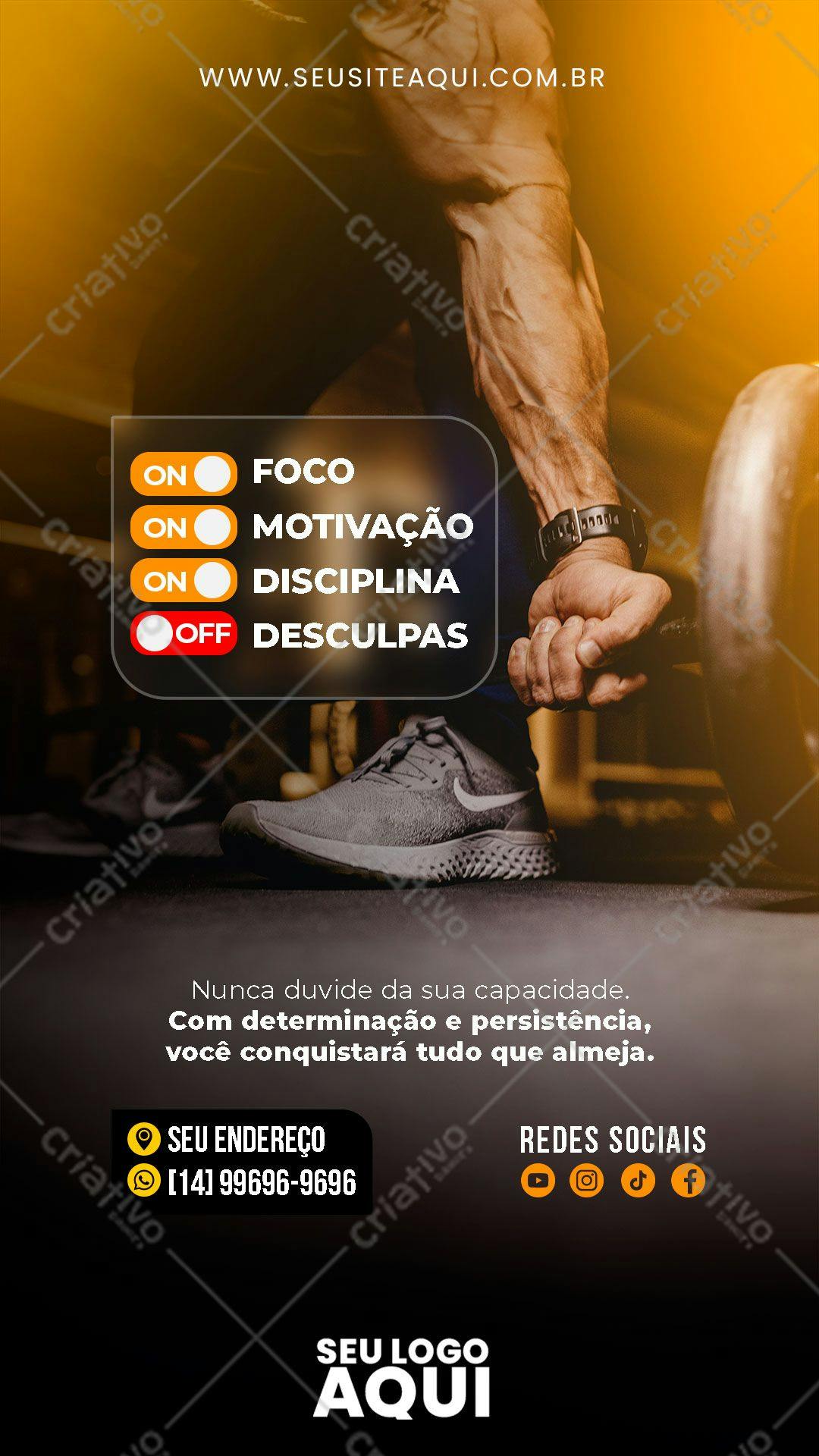Poster Motivacional Academia PSD Editável