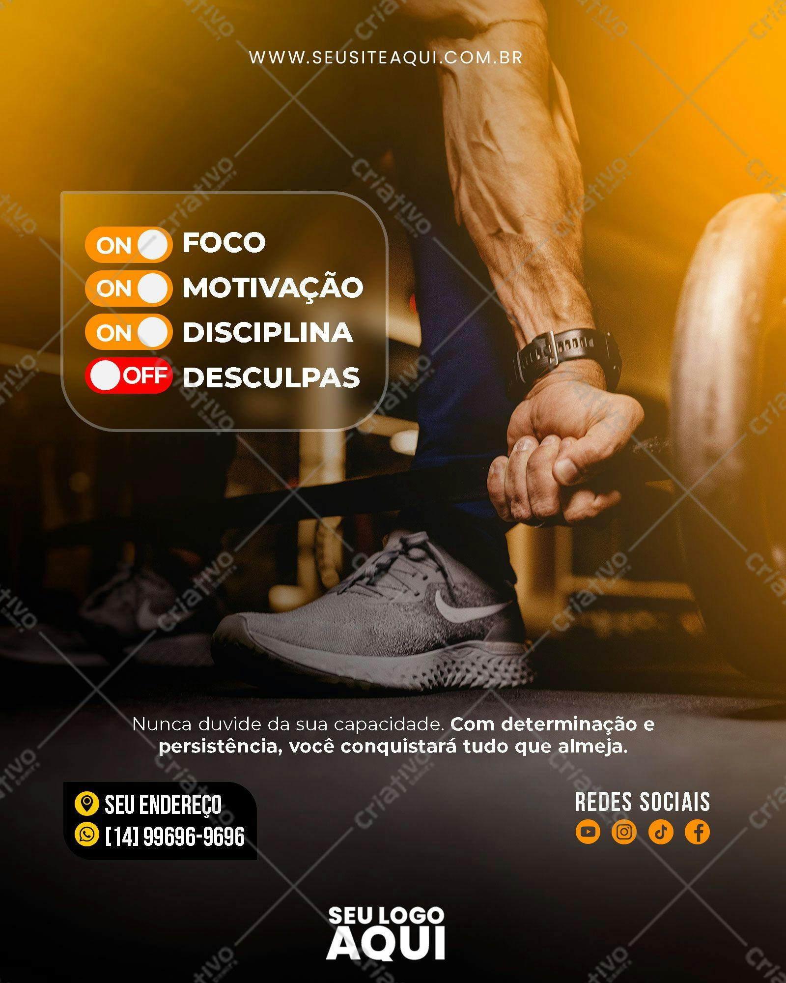 Post para Redes Sociais Academia PSD Editável