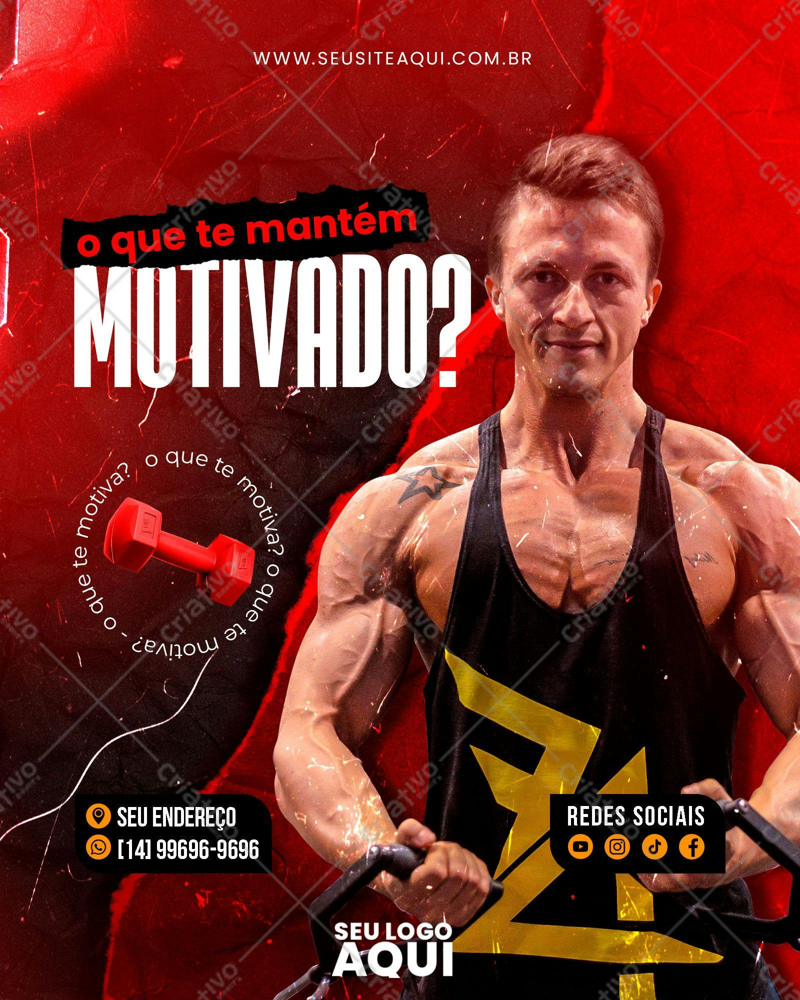 Post para Redes Sociais Academia PSD Editável
