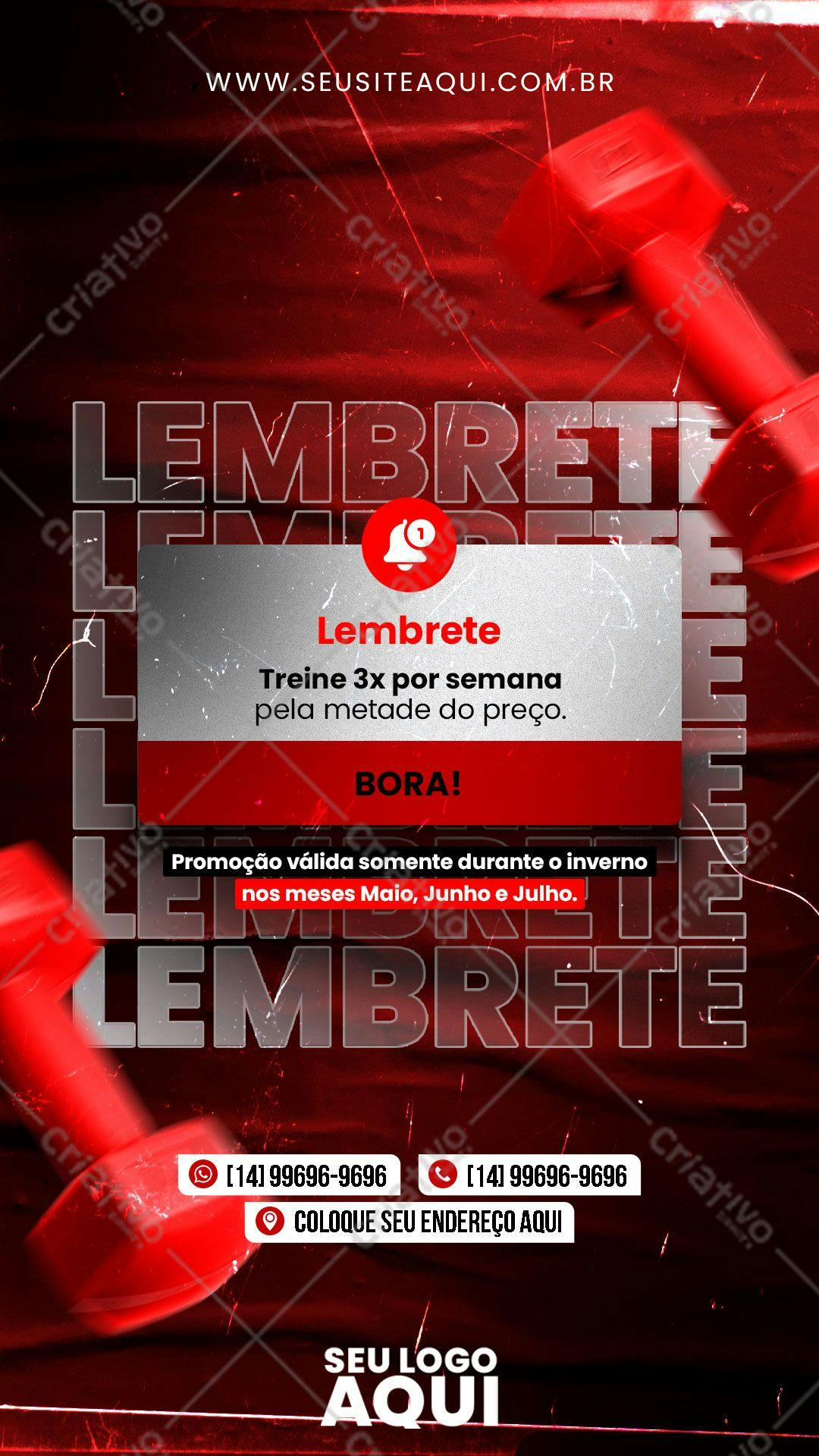 Lembretes para Academia PSD Editável