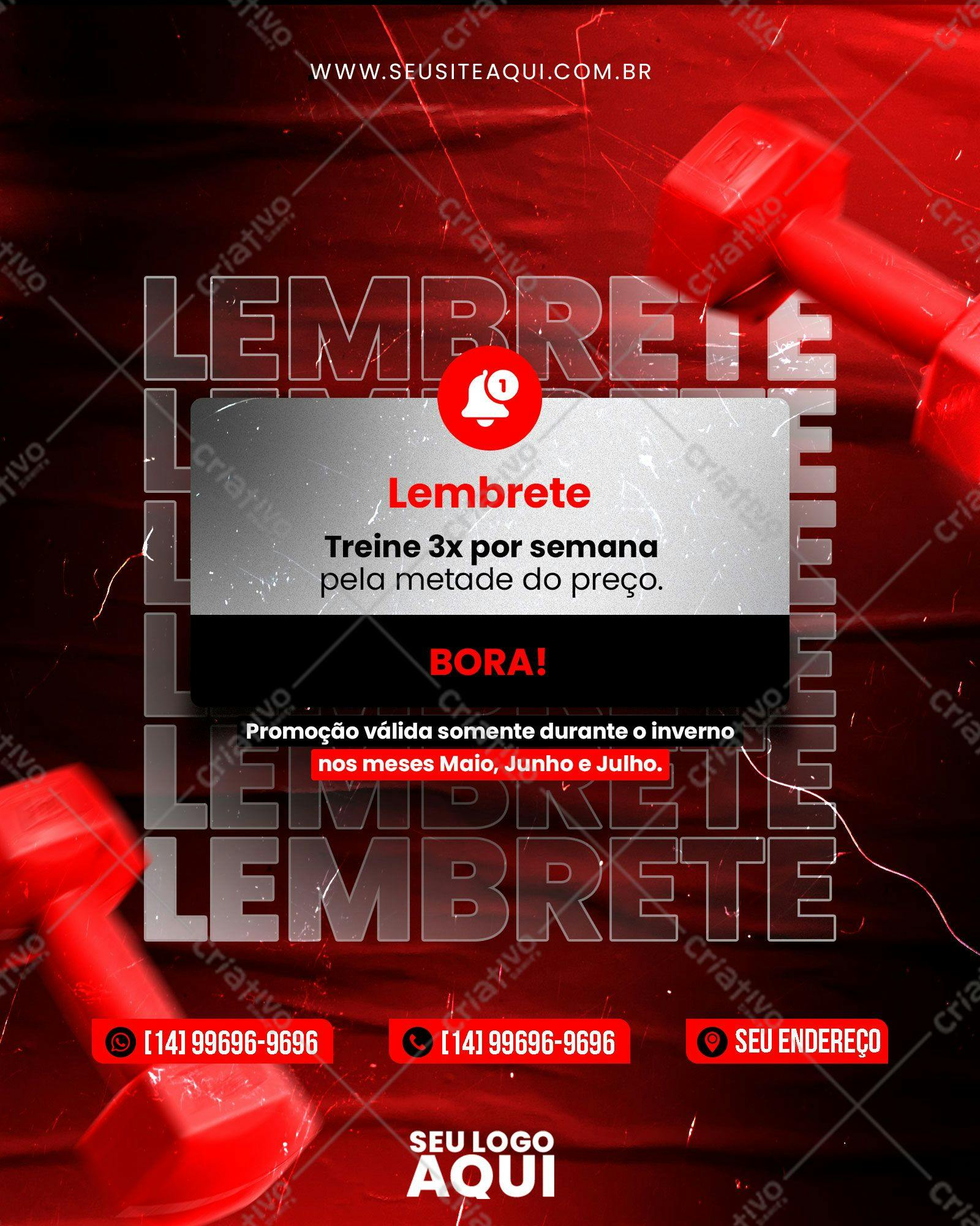 Post para Academia Promoção Inverno PSD Editável