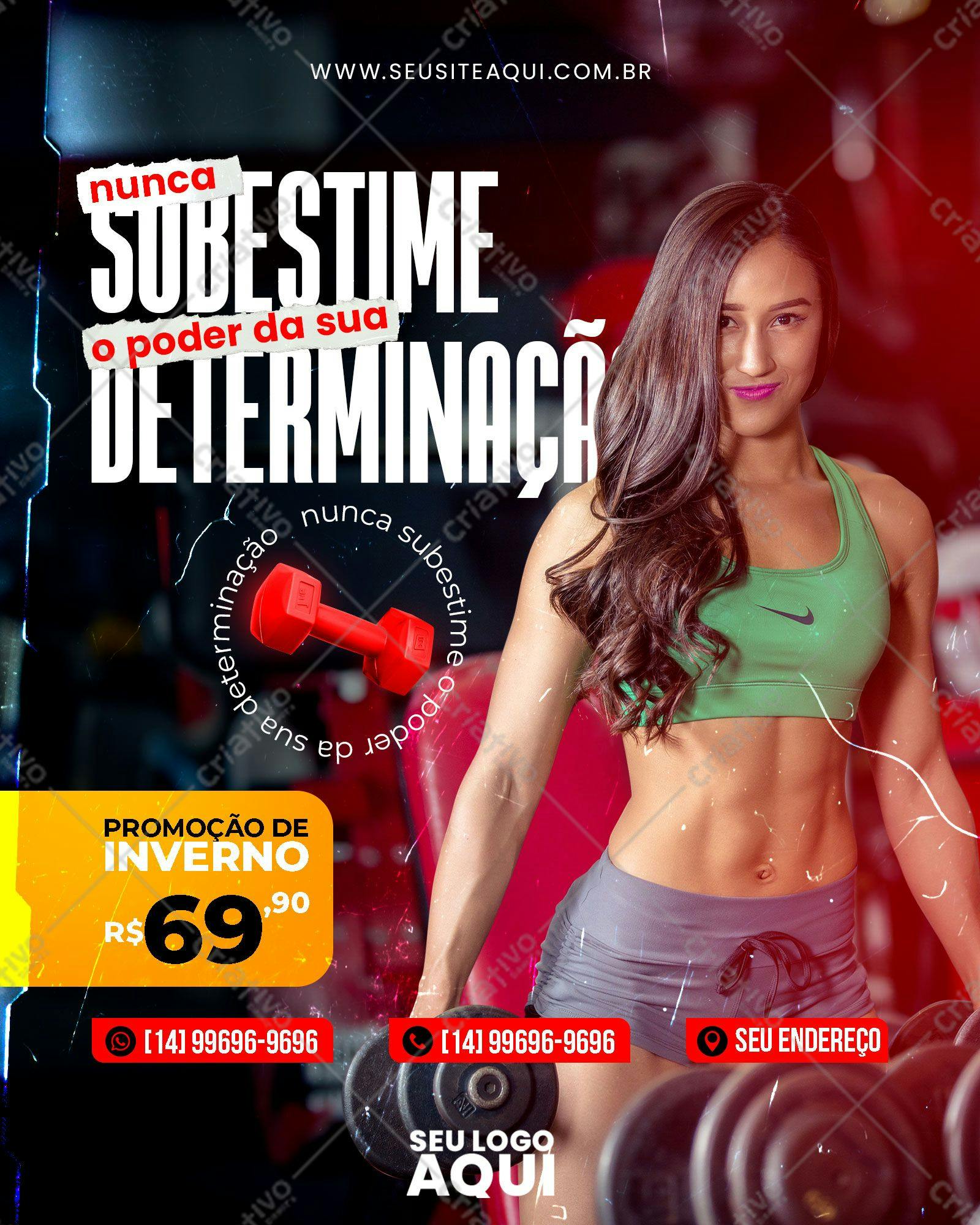 Flyer Academia Promoção Inverno PSD Editável
