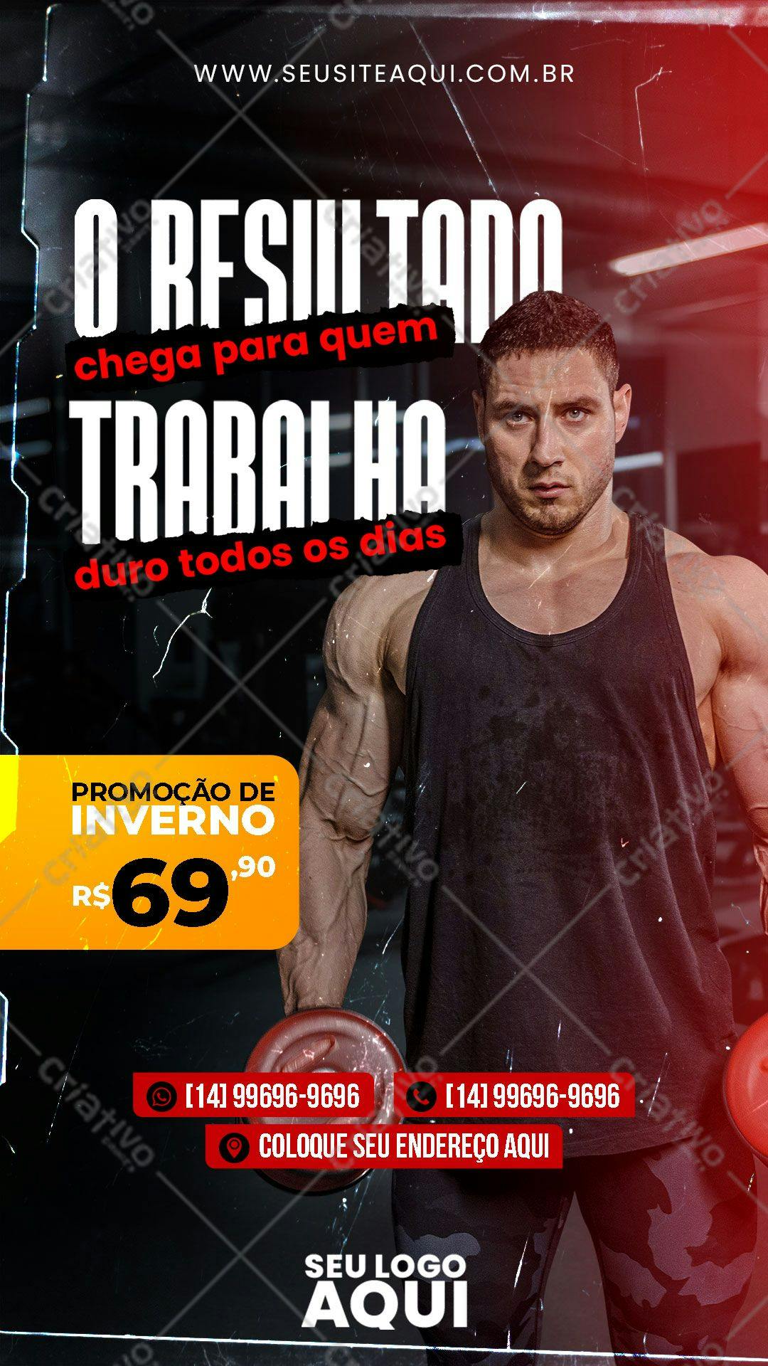 Post para Academia Promoção Inverno PSD Editável