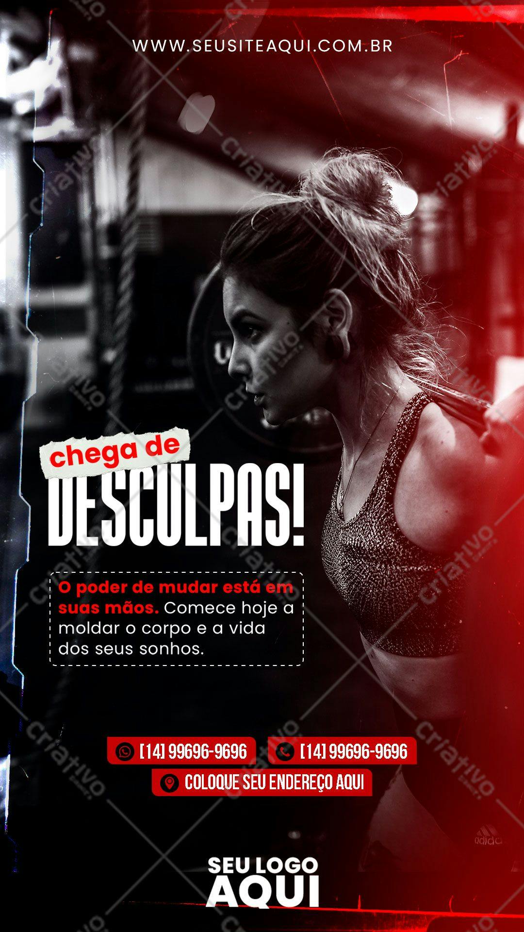 Post para Academia Treino Fitness PSD Editável