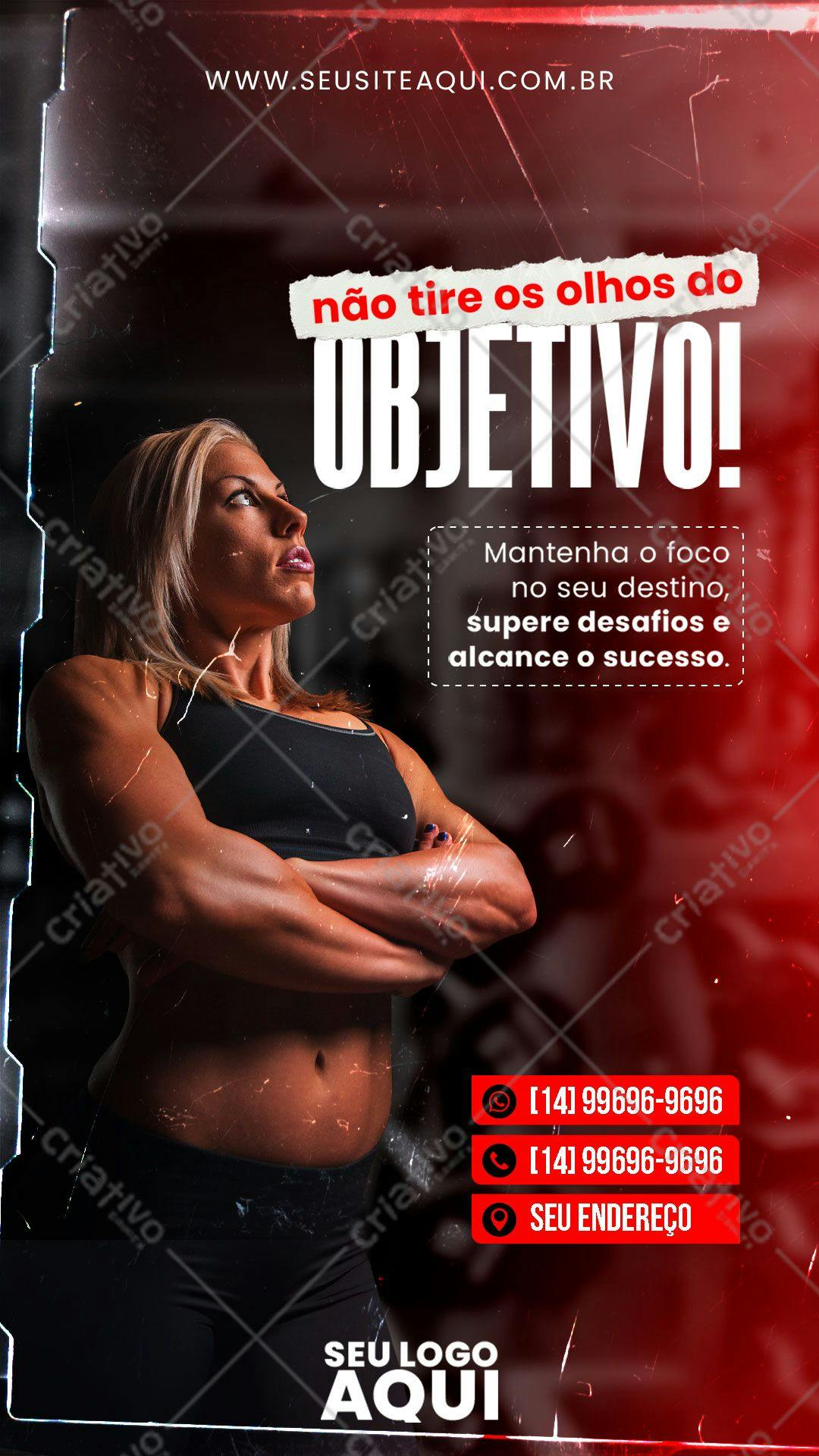 Flyer Motivacional Fitness PSD Editável