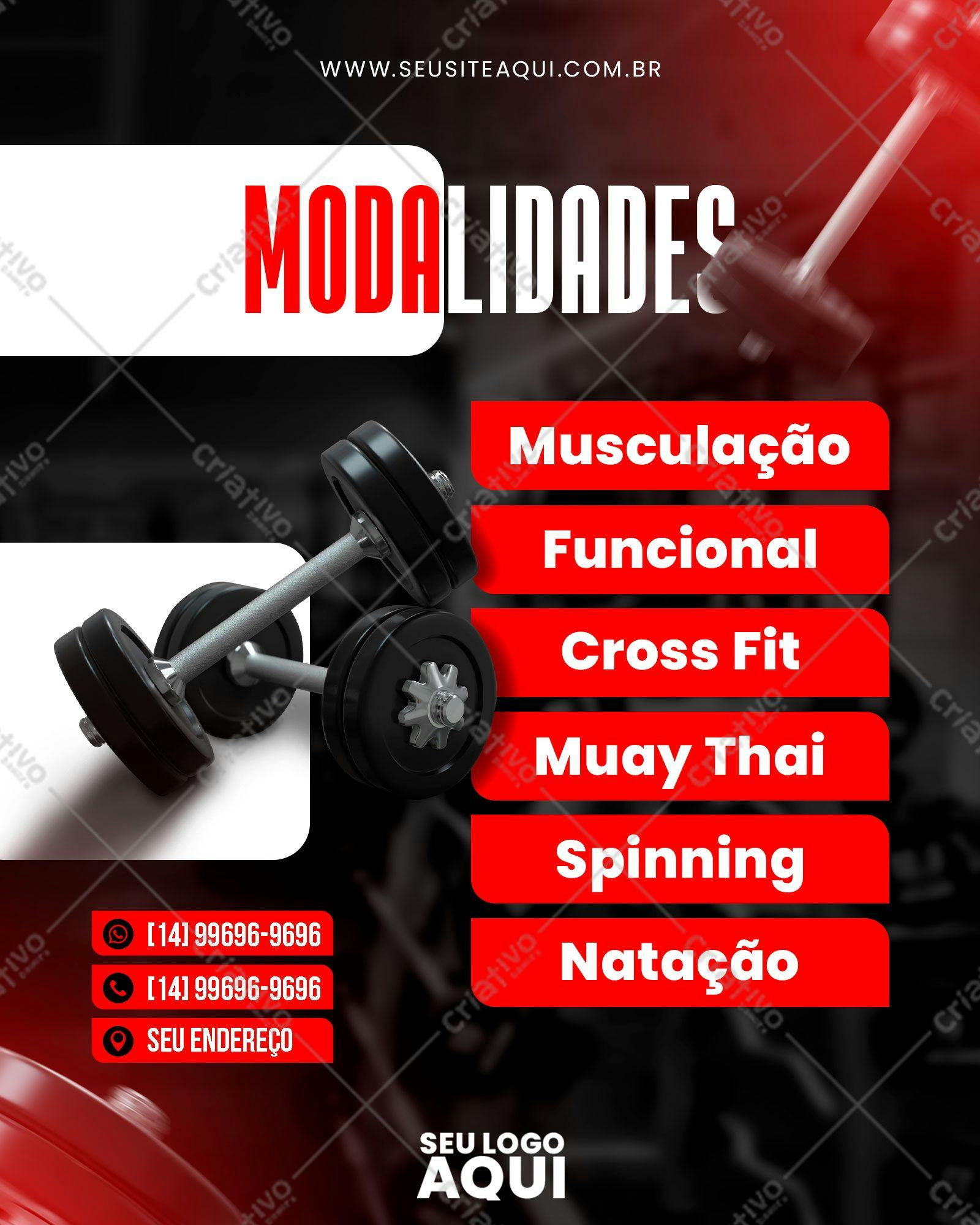 Template PSD para Academia e Fitness PSD Editável