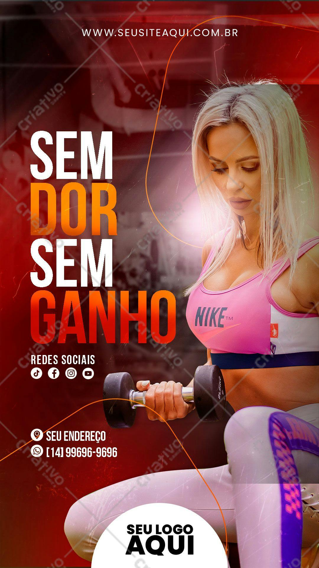 Flyer Fitness para Redes Sociais PSD Editável