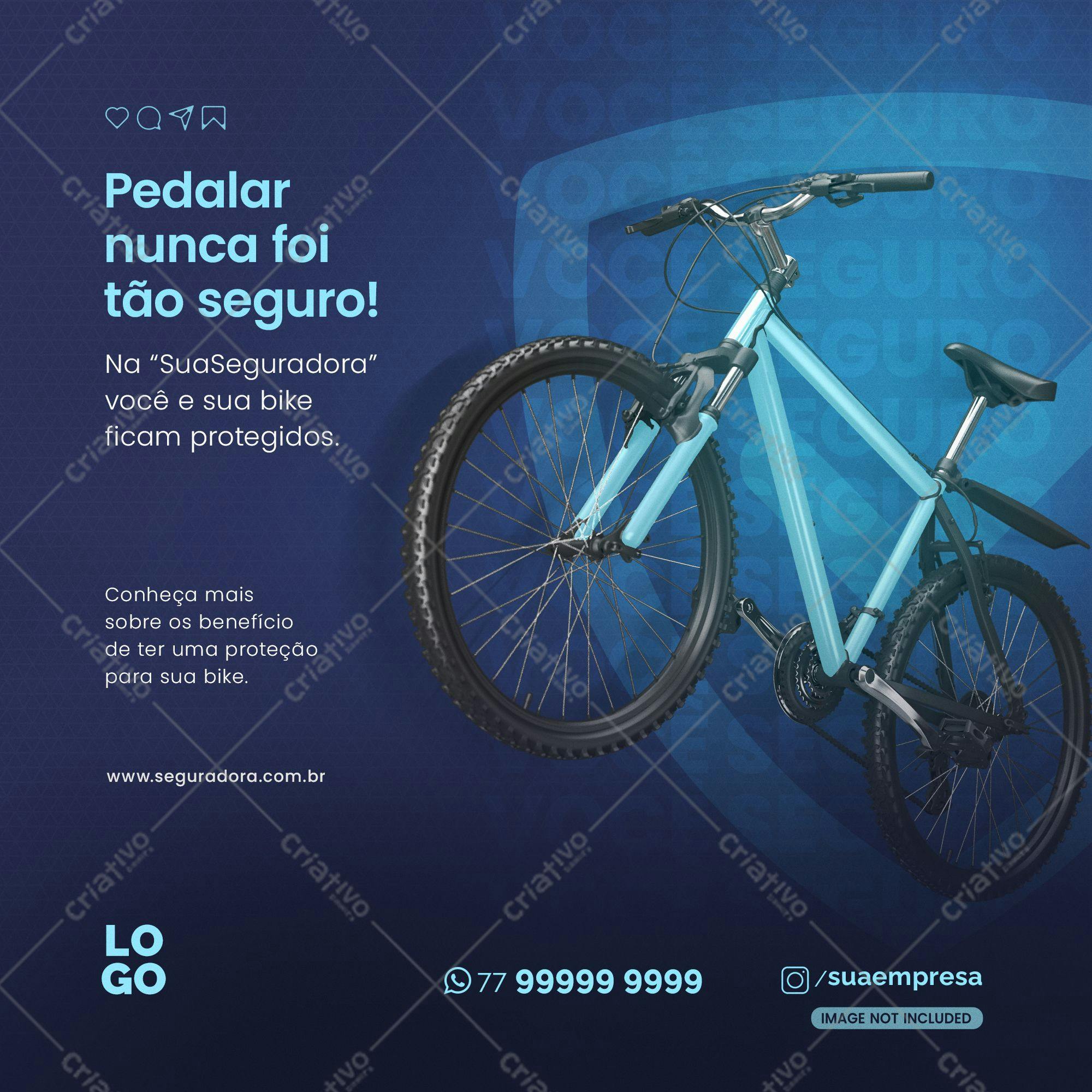 Post para Redes Sociais Dia do Ciclista PSD Editável