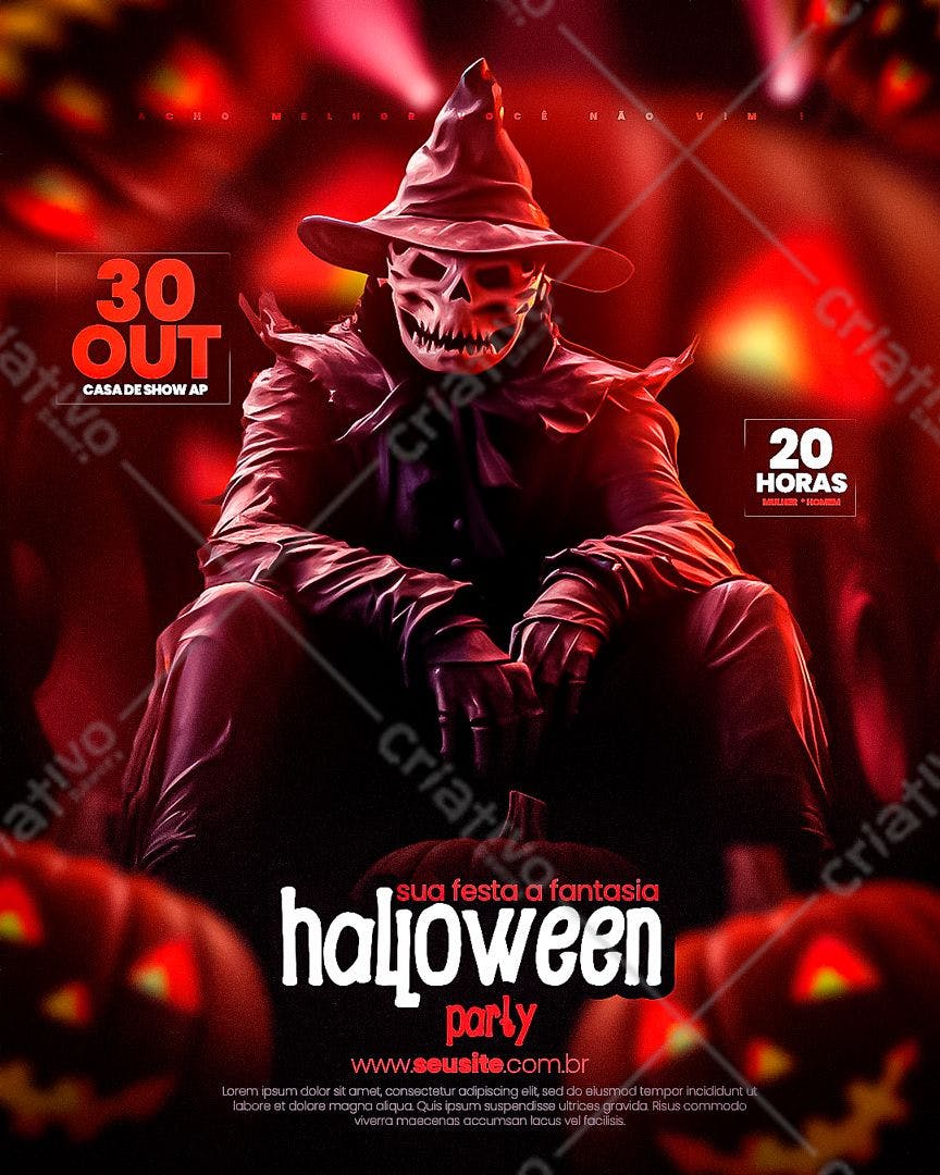 Flyer para Festa de Halloween PSD Editável