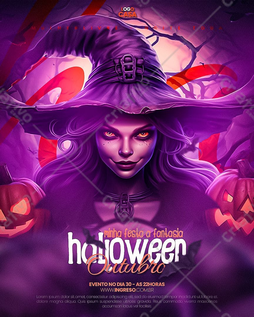 Flyer para Festa de Halloween PSD Editável