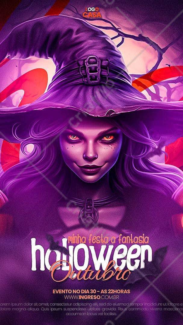 Flyer para Festa de Halloween PSD Editável