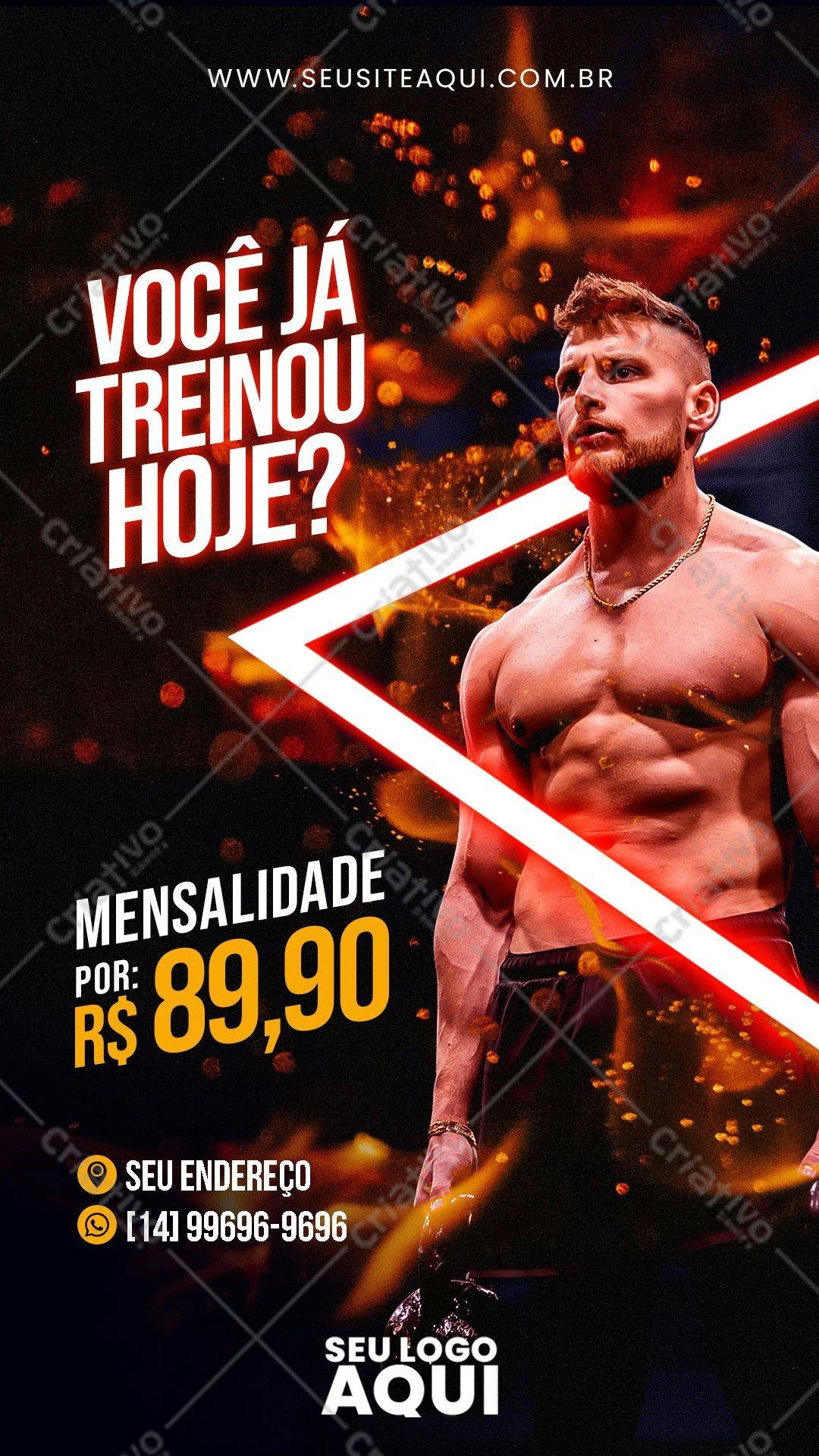 Flyer para Academia com Treino Funcional PSD Editável