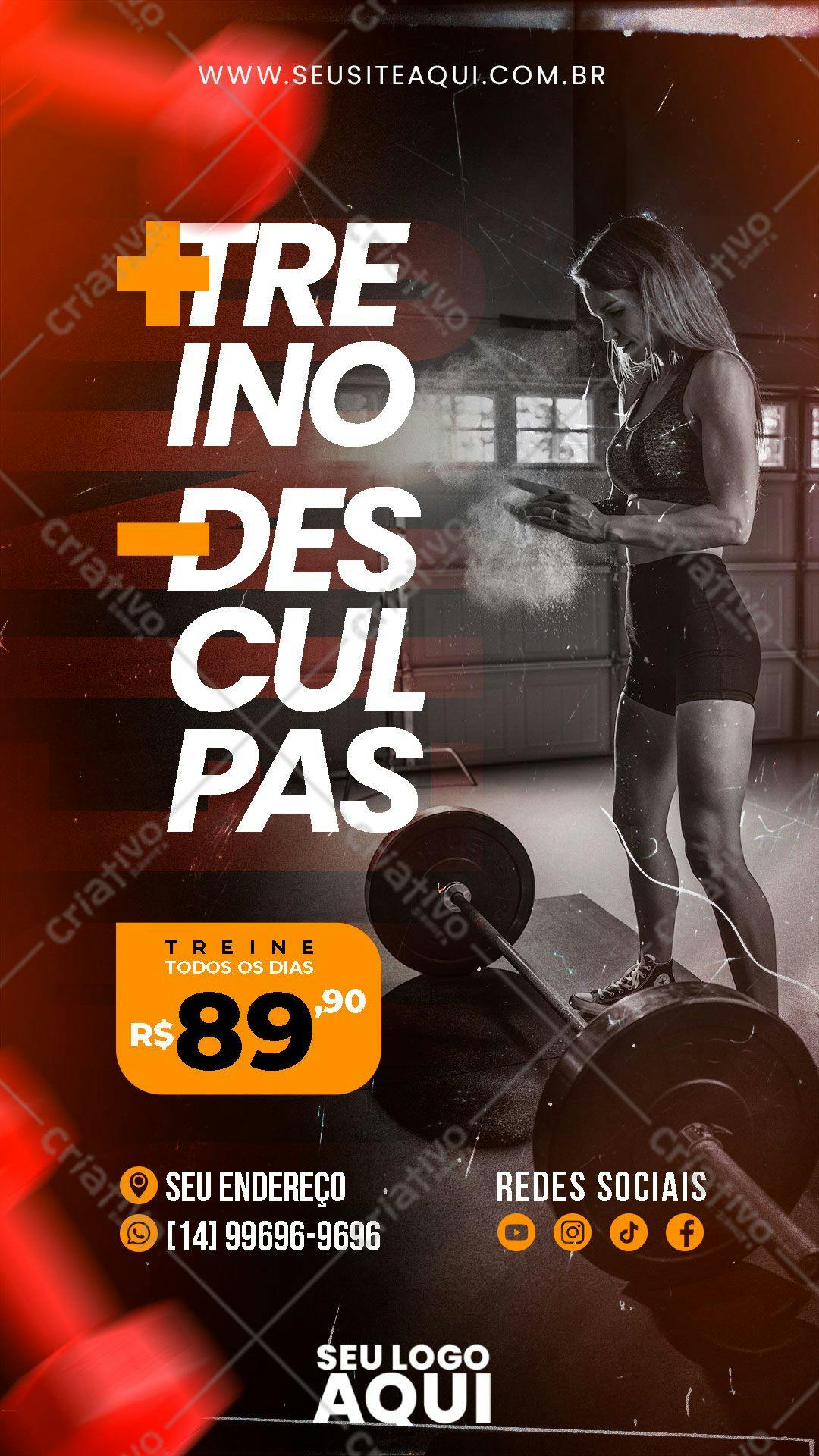 Flyer para Academia Treinos Diários PSD Editável