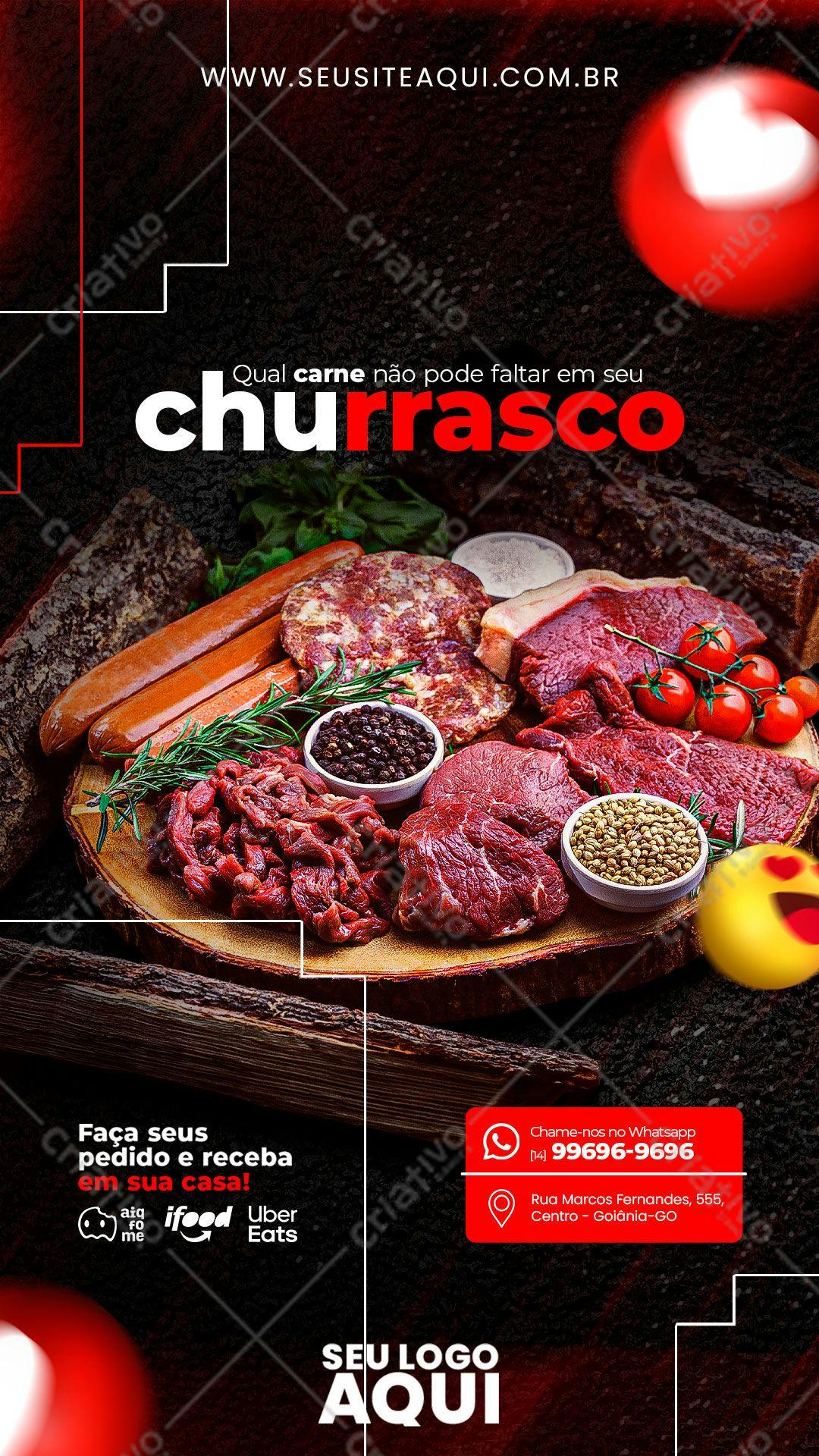 Template Churrasco Vermelho e Preto PSD Editável