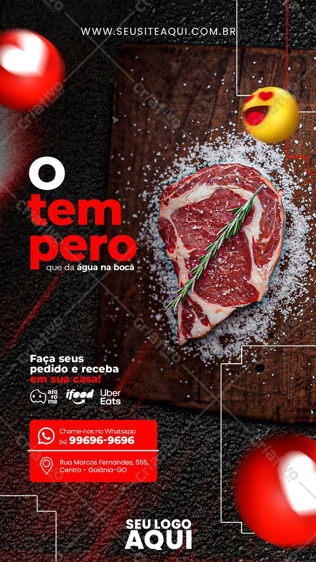 Template de Cardápio para Churrascaria PSD Editável