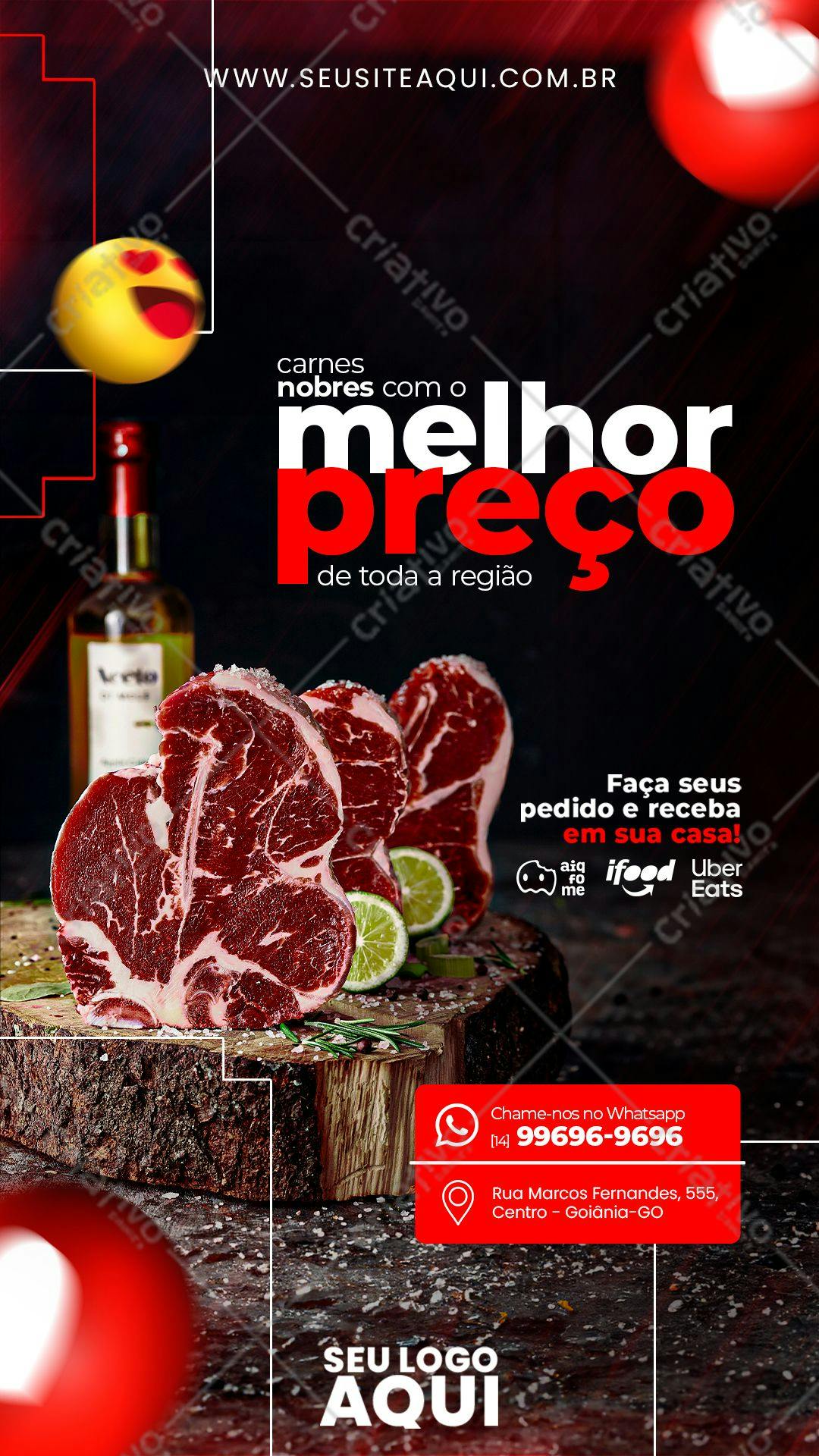 Flyer para Churrascaria com Carnes Nobres PSD Editável