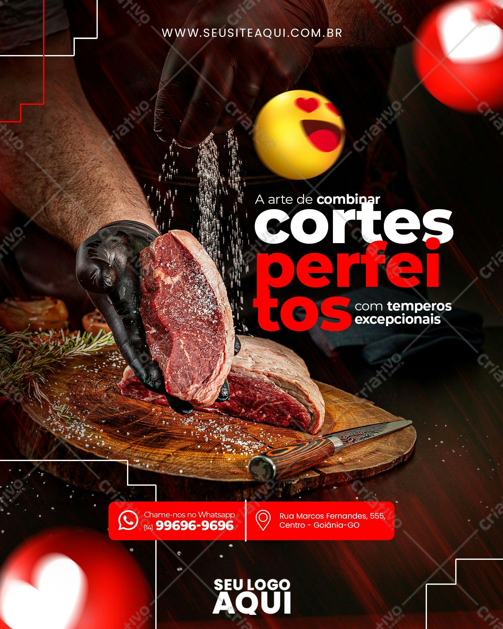 Template de Post para Redes Sociais Churrascaria PSD Editável