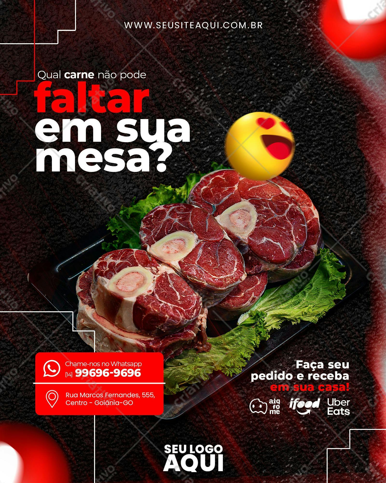 Template de Flyer para Churrascaria PSD Editável