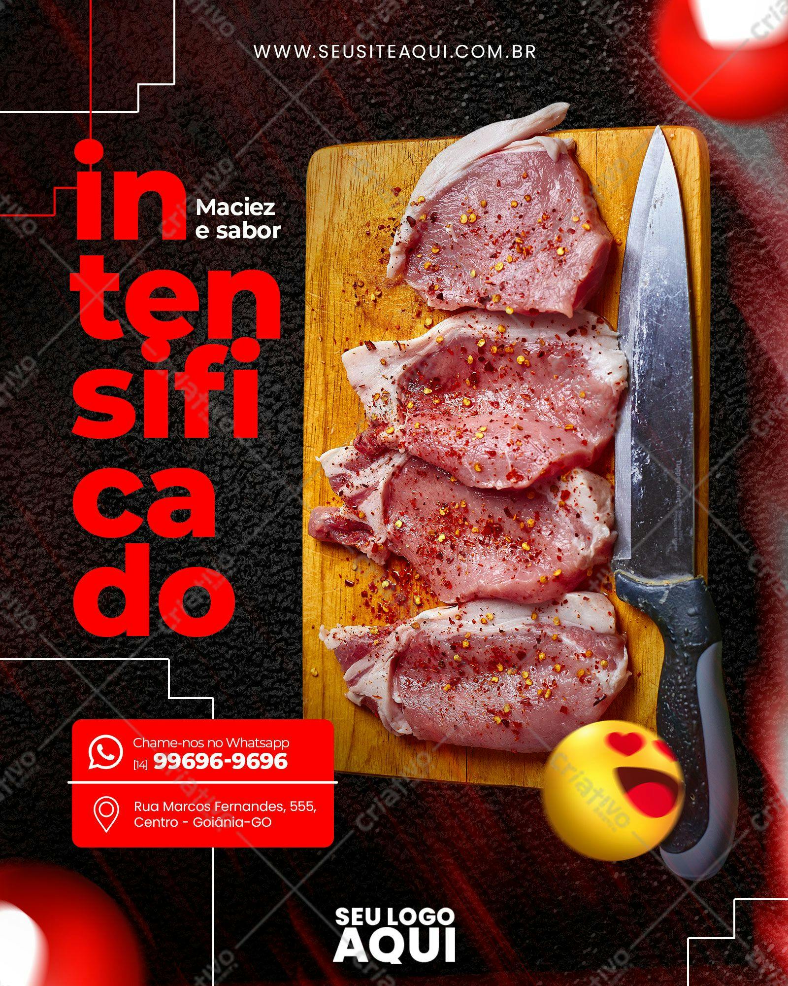 Cardápio Churrasco Vermelho e Preto PSD Editável